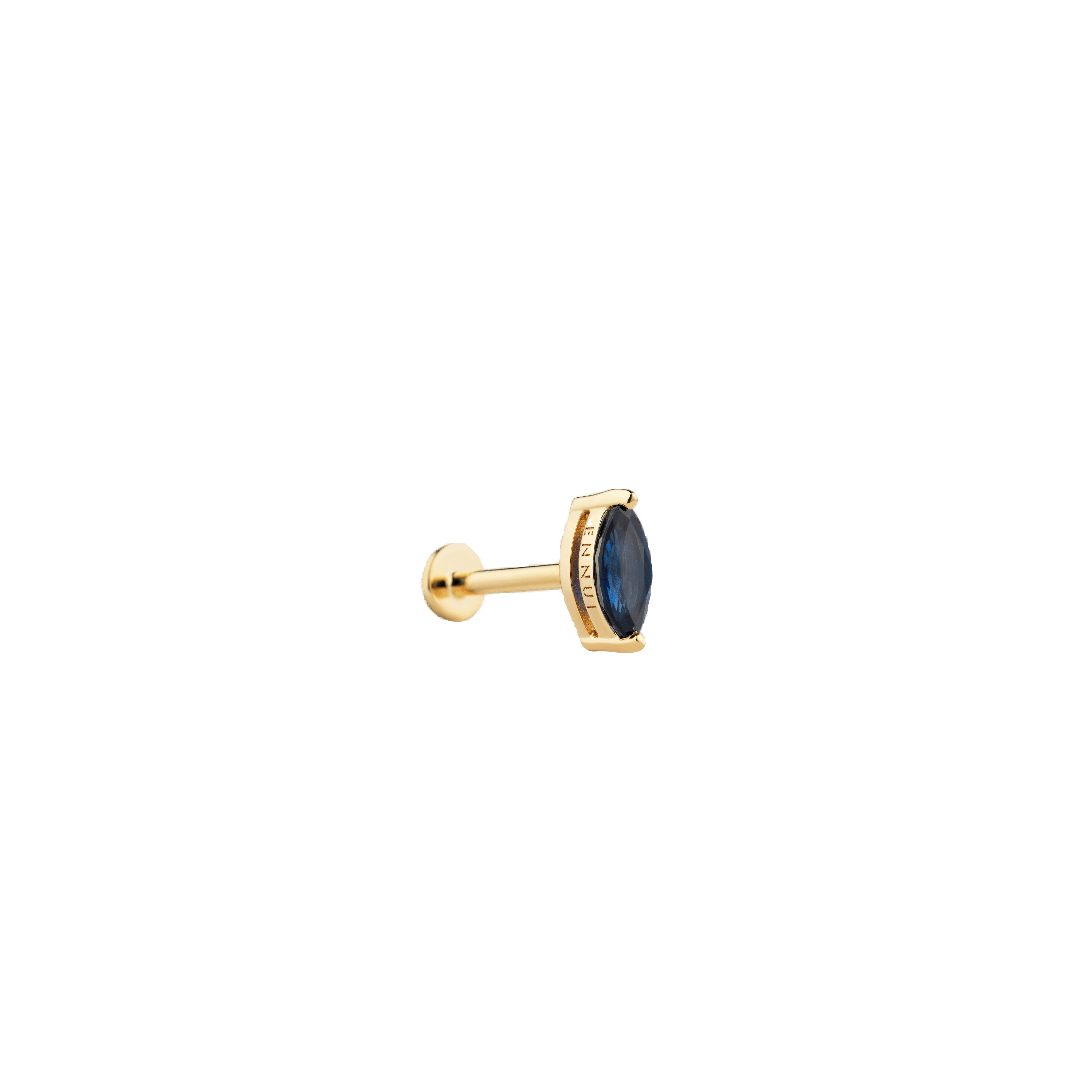 MARQUISE CUT BLUE SAPPHIRE LABRET - YELLOW GOLD made by ENNUI
