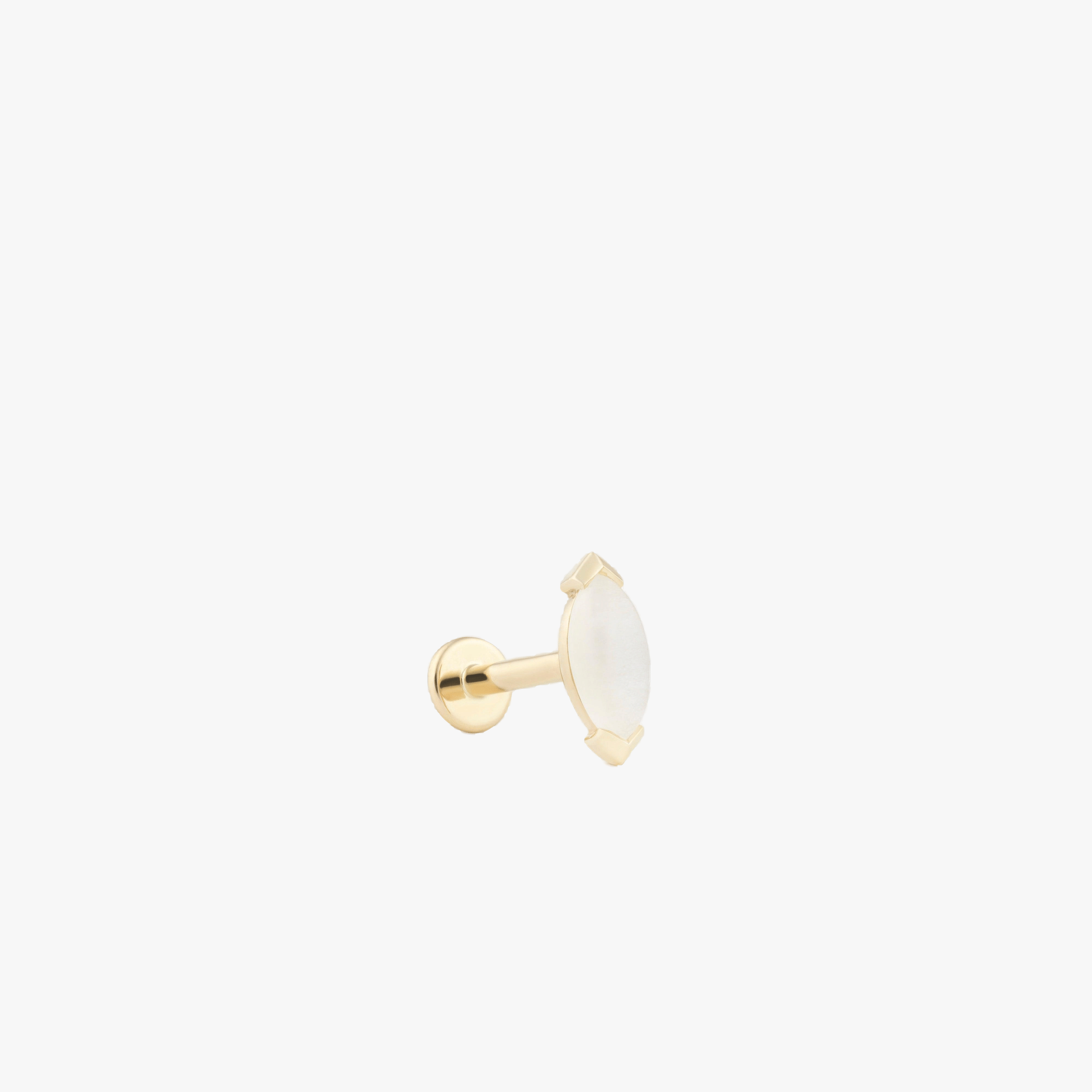 MARQUISE CUT MOONSTONE LABRET - YELLOW GOLD made by ENNUI