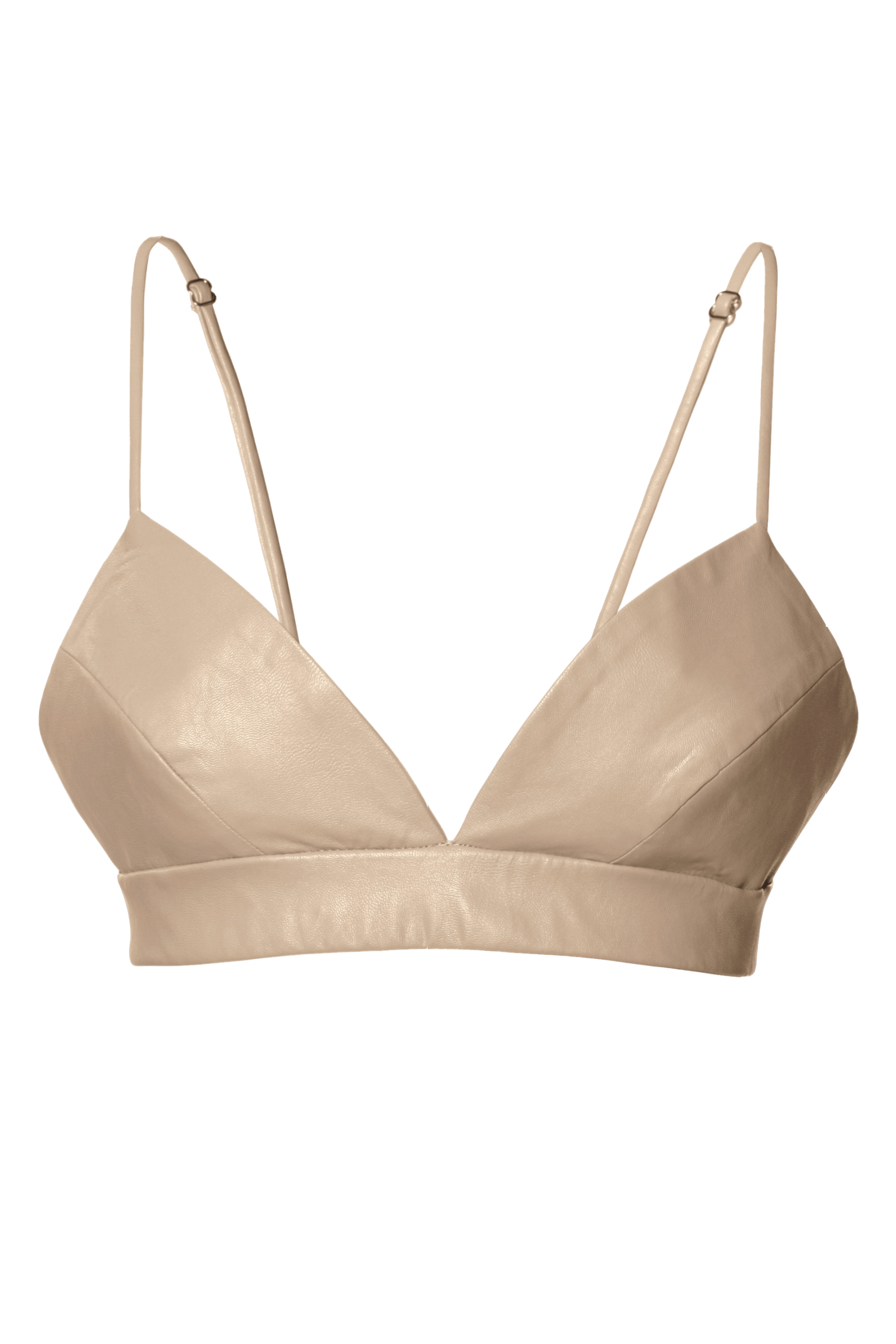 Vegan Leather Bralette Top Asha Cool Beige made by HALEWSKI