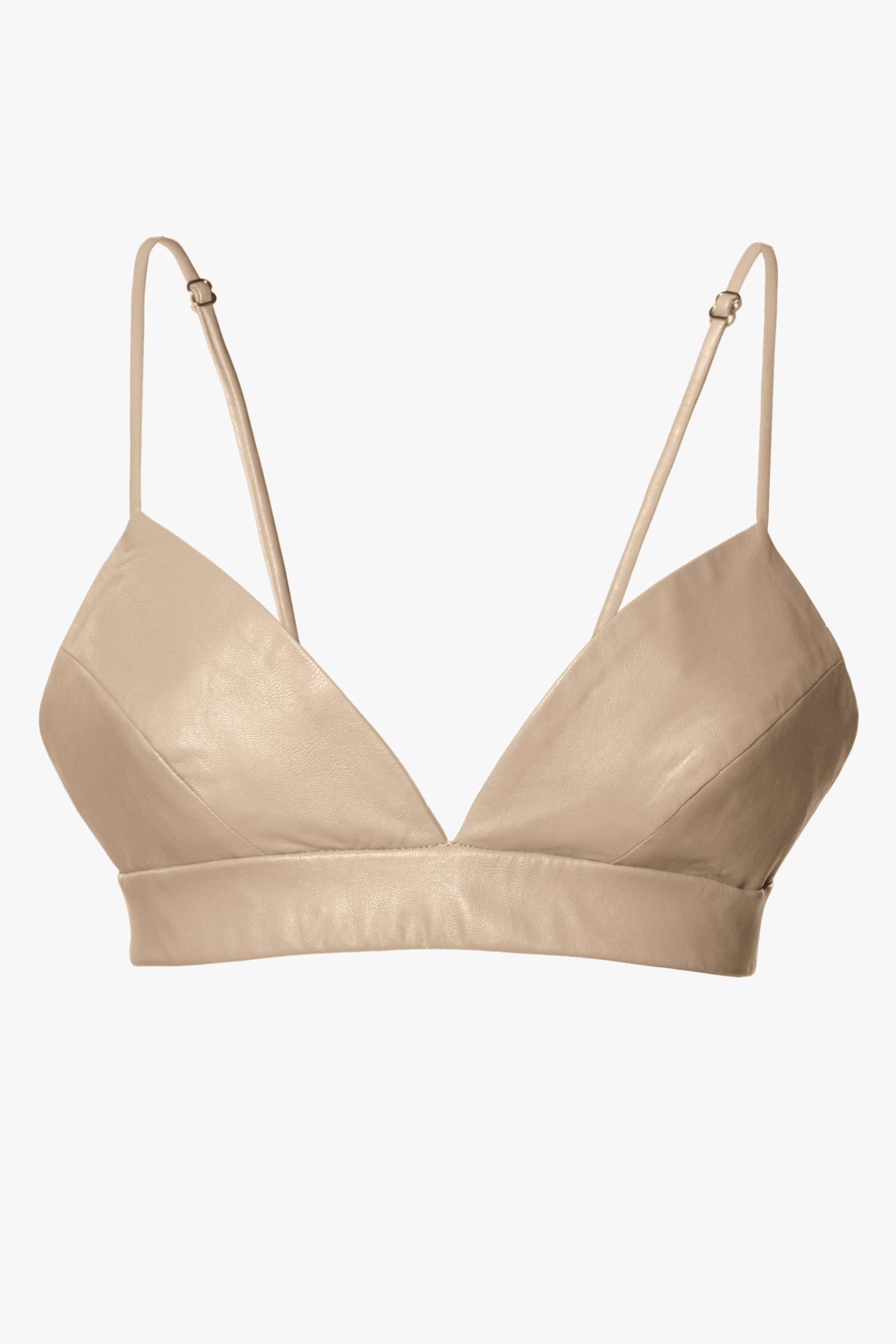 Vegan Leather Bralette Top Asha Cool Beige made by HALEWSKI