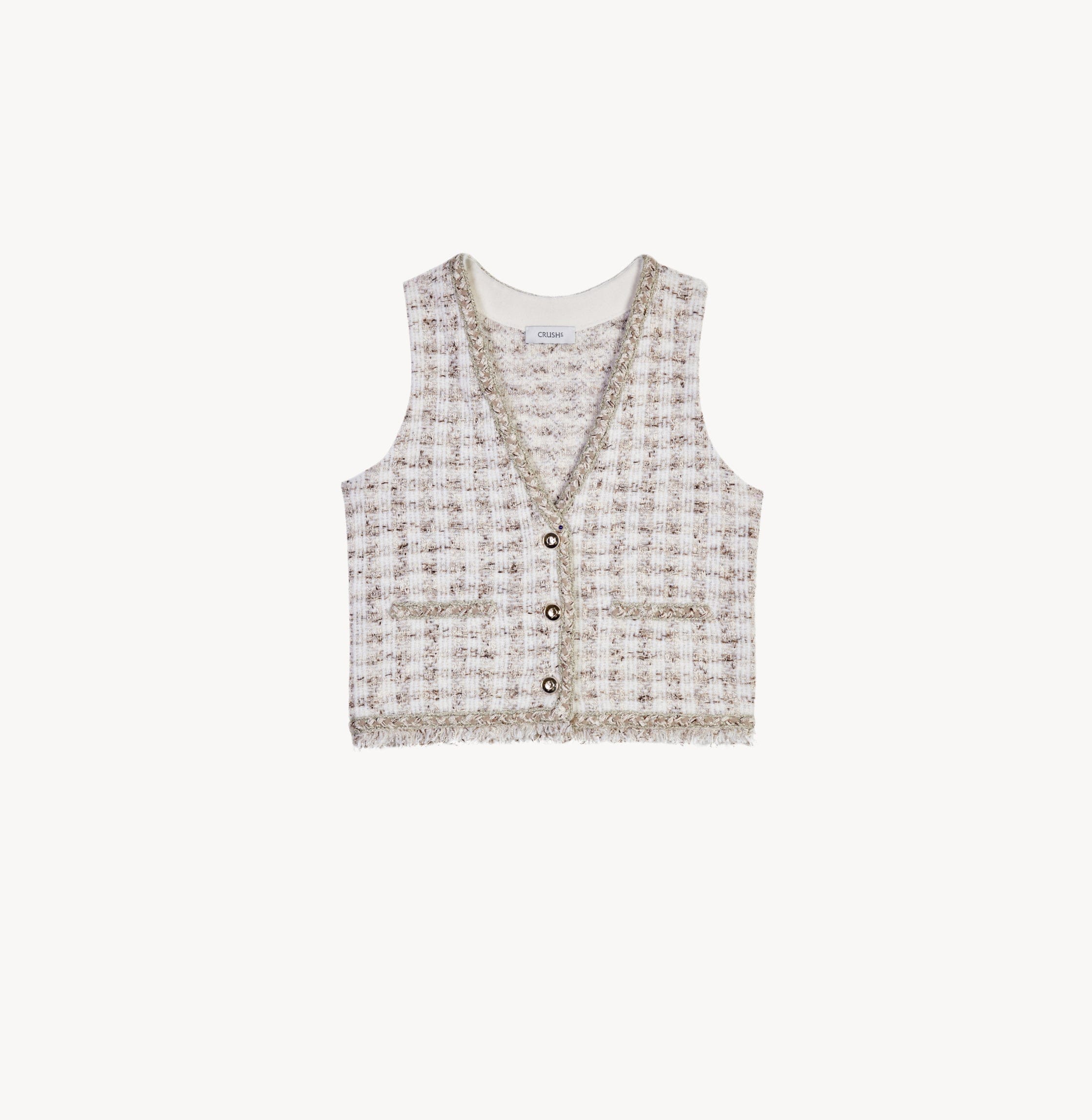 HOUNDSTOOTH V-NECK VEST made by CRUSH Collection