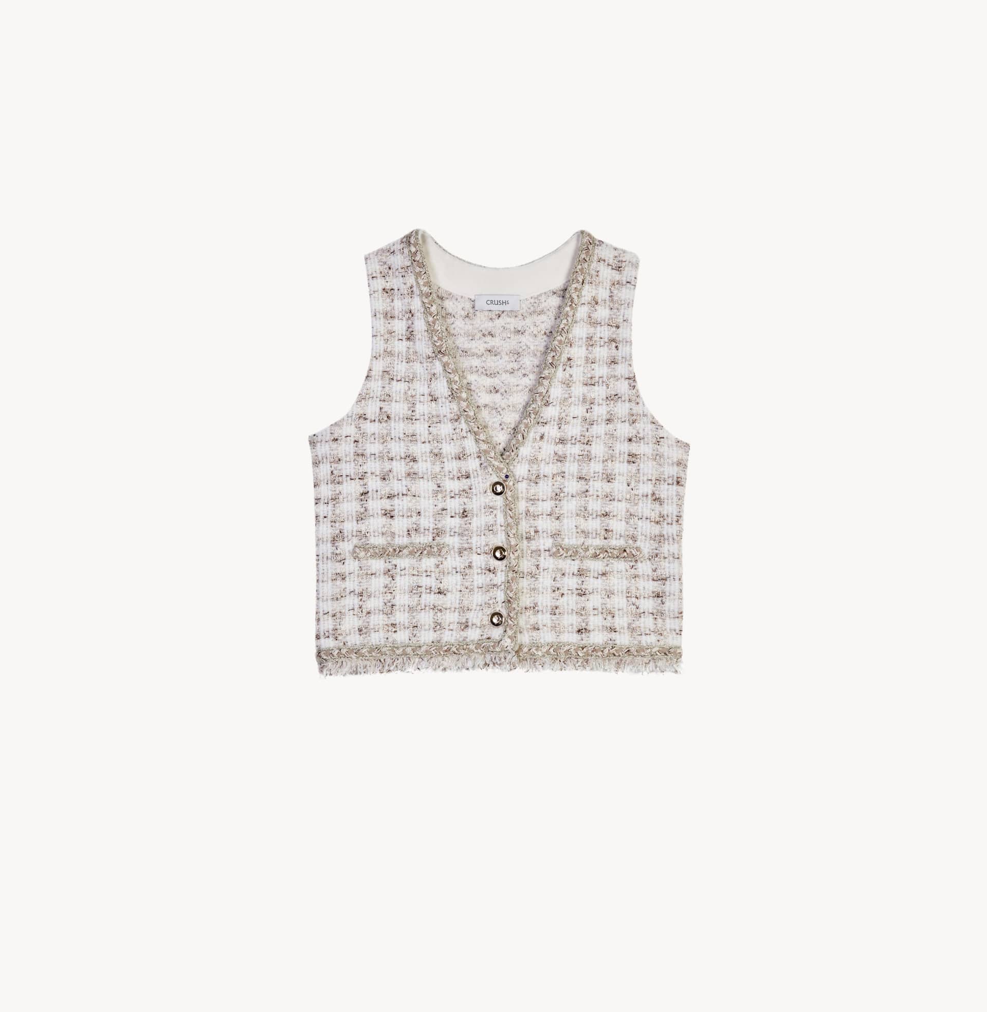 HOUNDSTOOTH V-NECK VEST made by CRUSH Collection