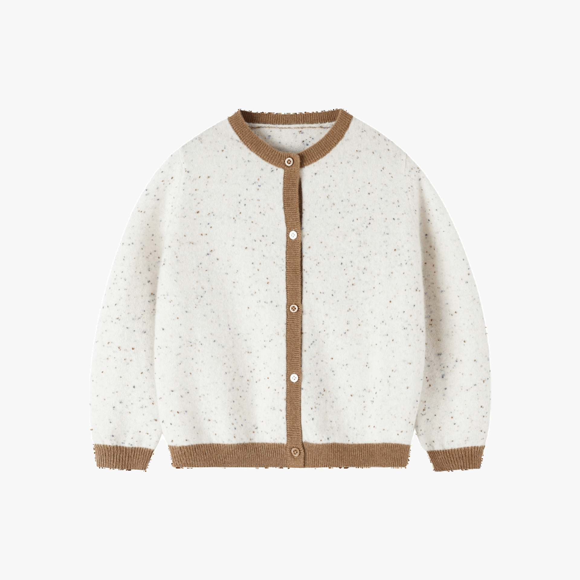 Heirloom Speckle 100% Cashmere Cardigan | Almond Cream made by CozyU