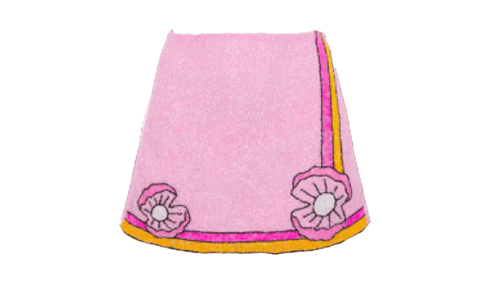 Monty Co-ord Hand Embroidered Bead Pink Skirt in Pink made by Oceanus Swimwear