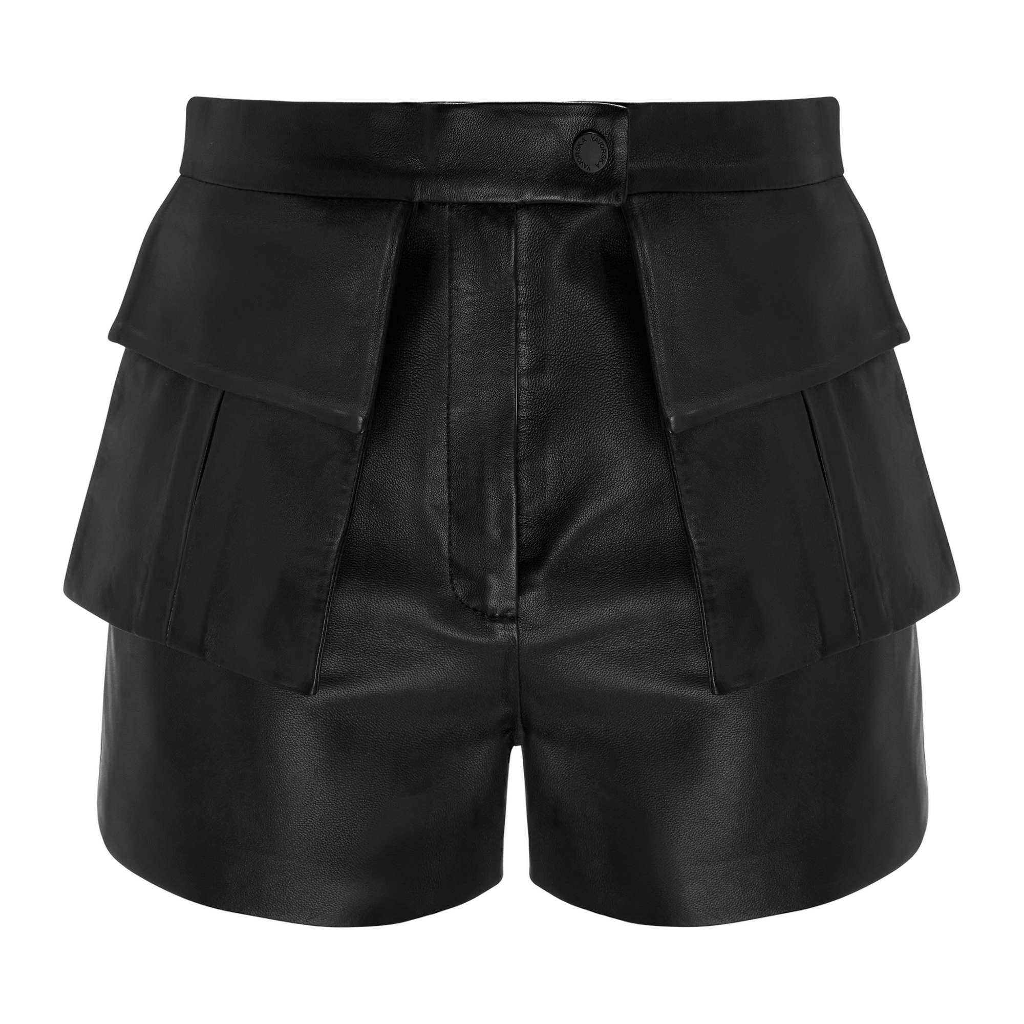 Leather Hot Shorts In Black made by YAVORSKA