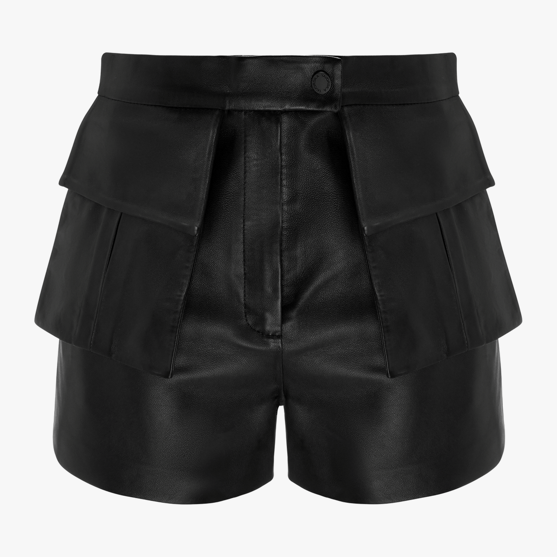 Leather Hot Shorts In Black made by YAVORSKA
