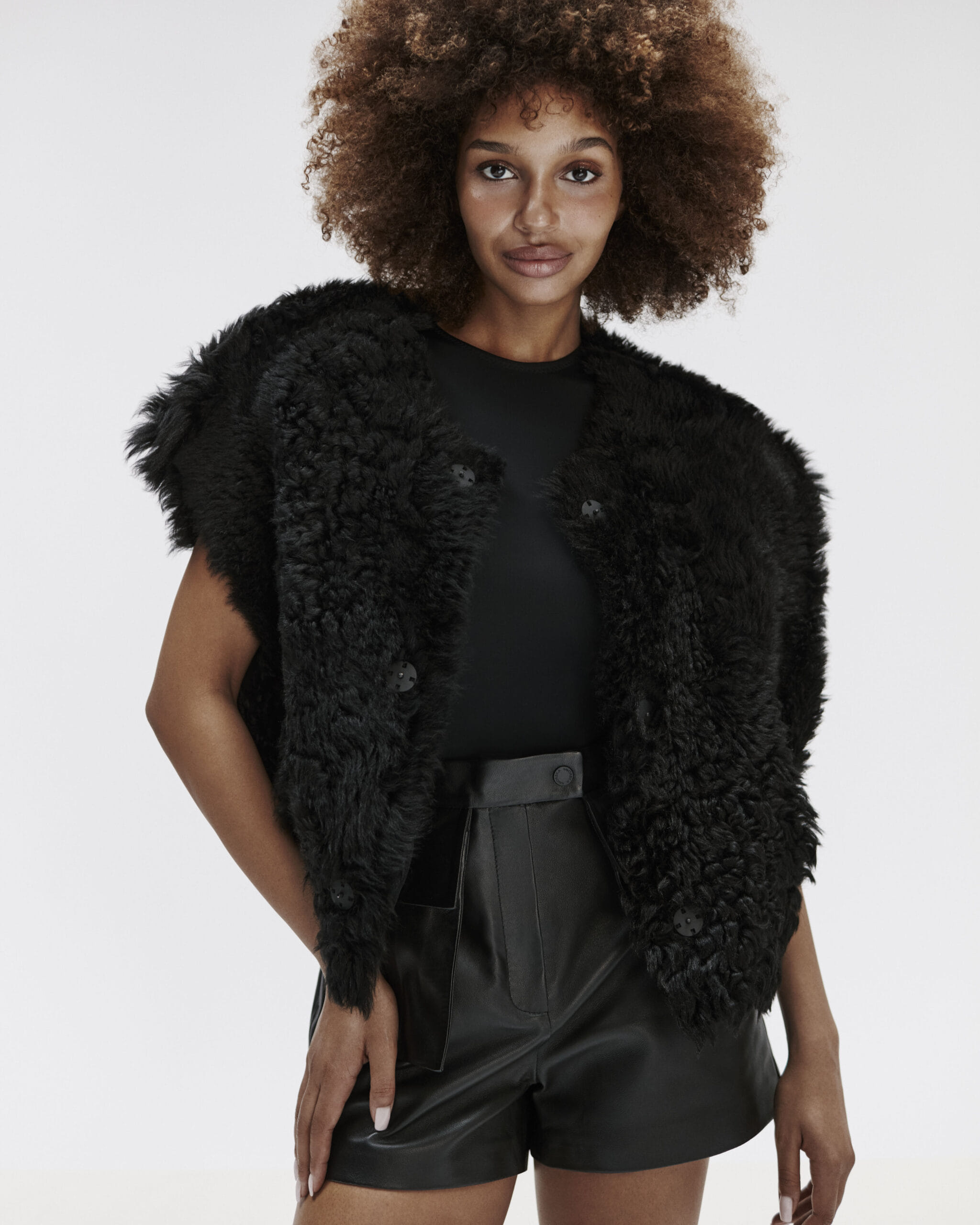 Leather Hot Shorts In Black made by YAVORSKA