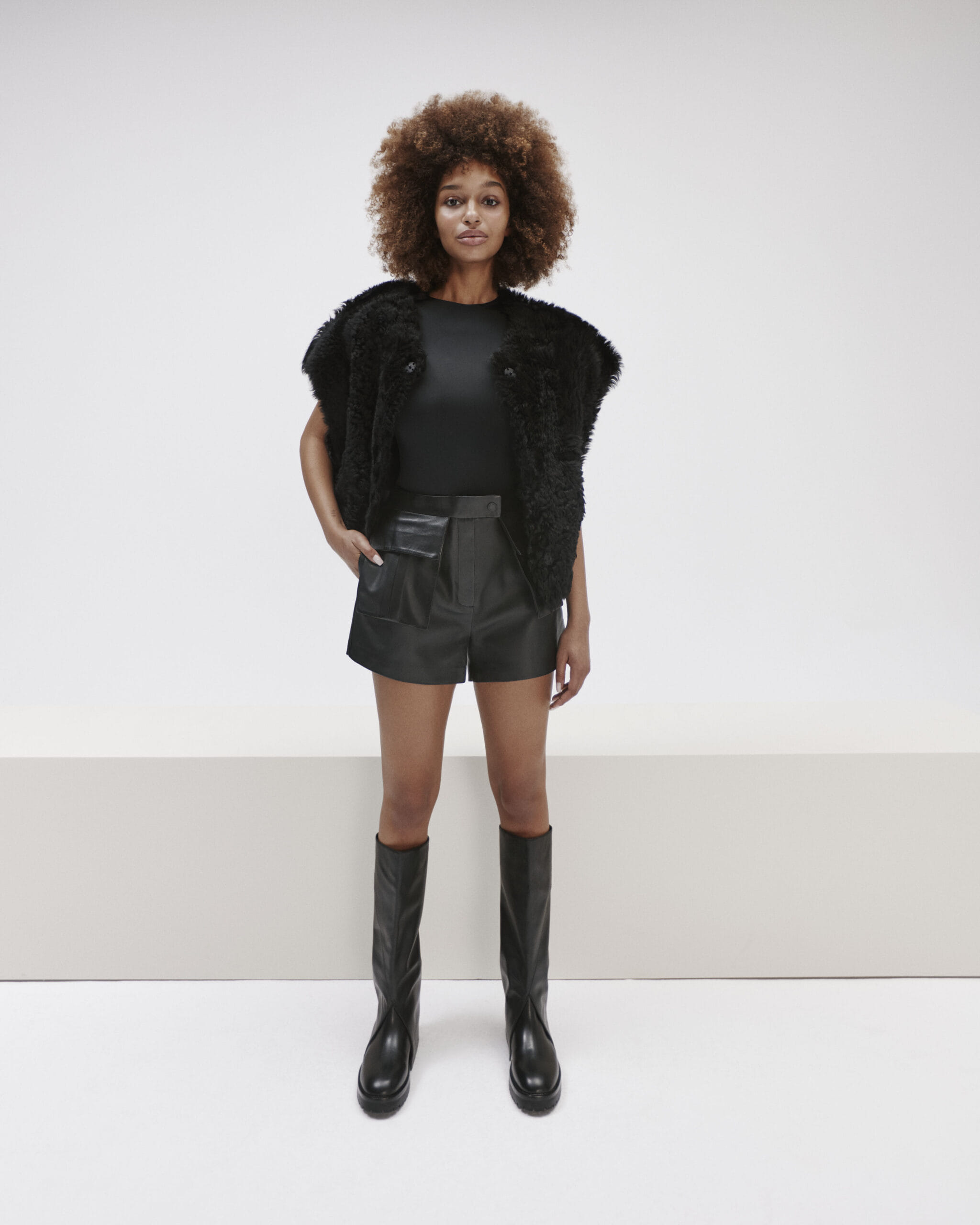 Leather Hot Shorts In Black made by YAVORSKA