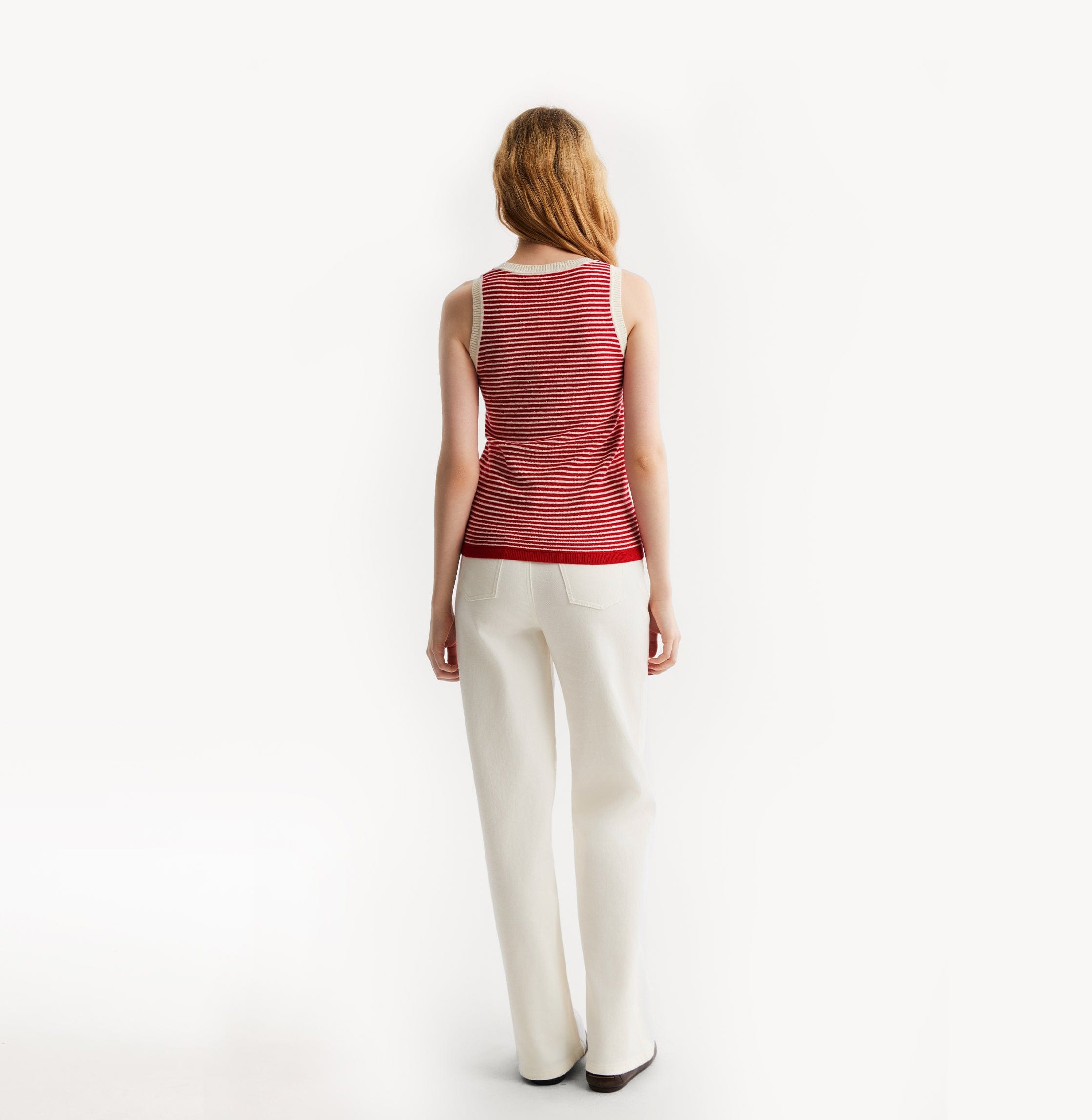 MULTICOLOR STRIPED U-NECK VEST made by CRUSH Collection