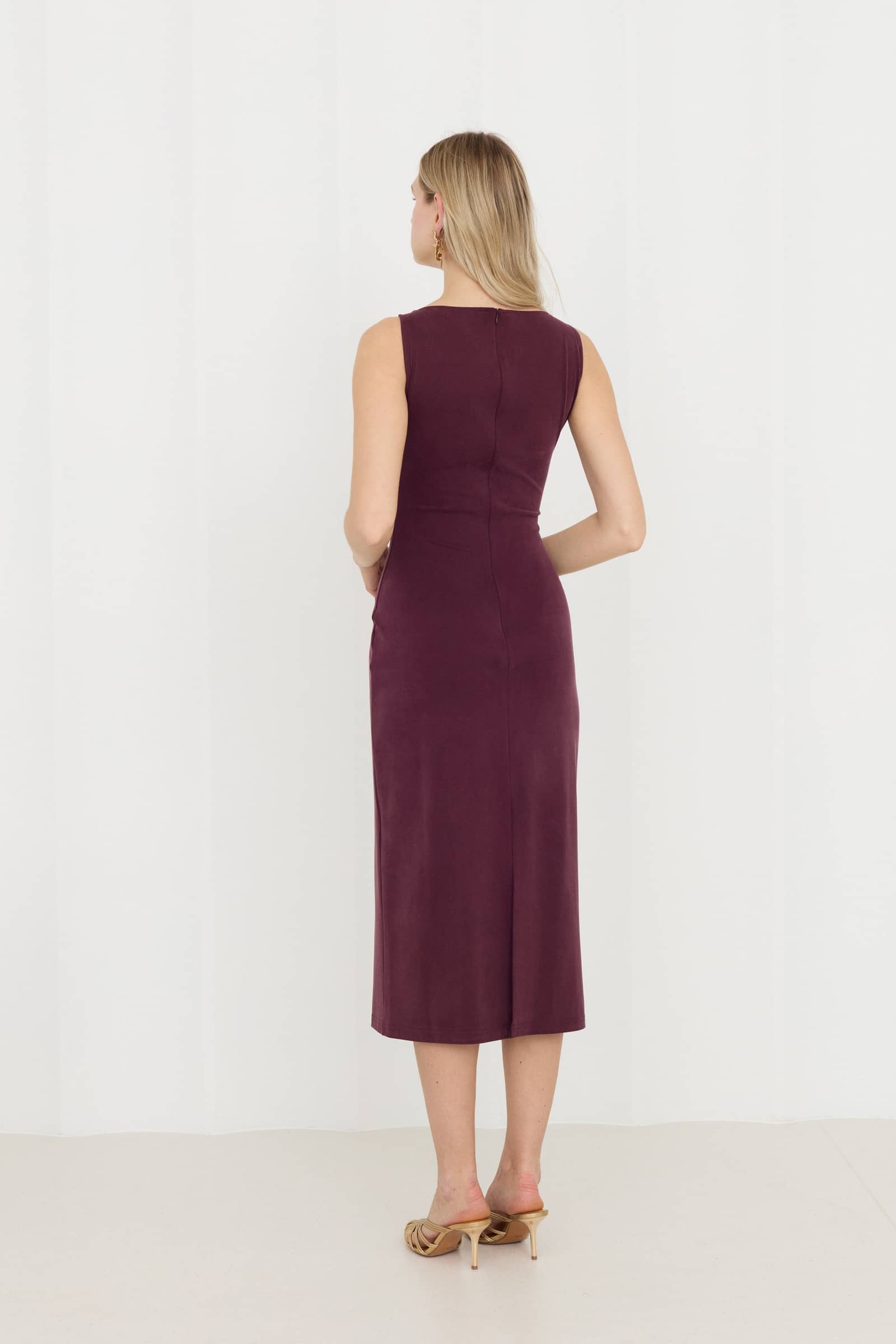 OLIVIA Grape Purple Midi Bodycon Dress made by UNDRESS