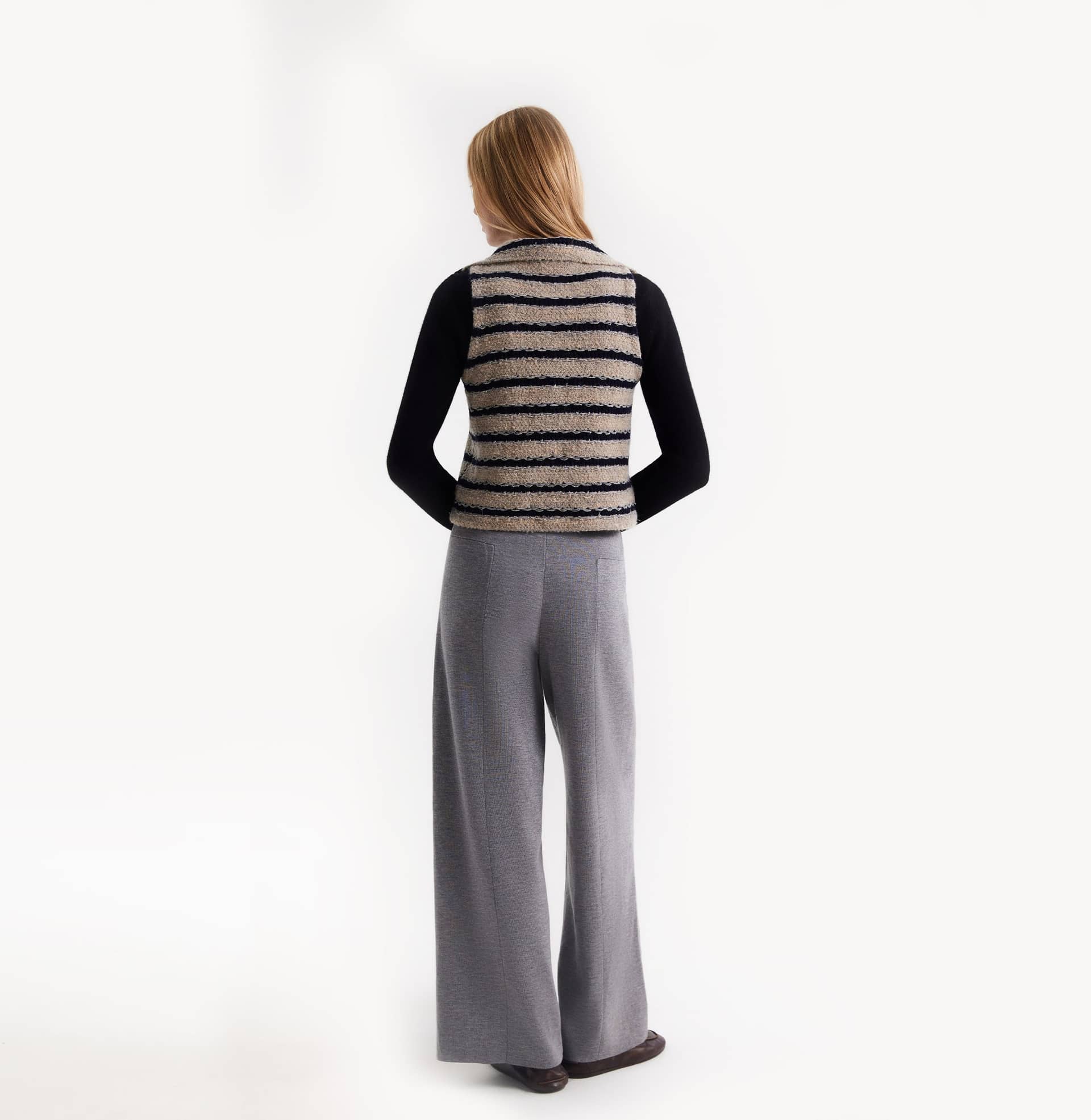 METALLIC SHIMMERY WIDE-LEG PANTS made by CRUSH Collection