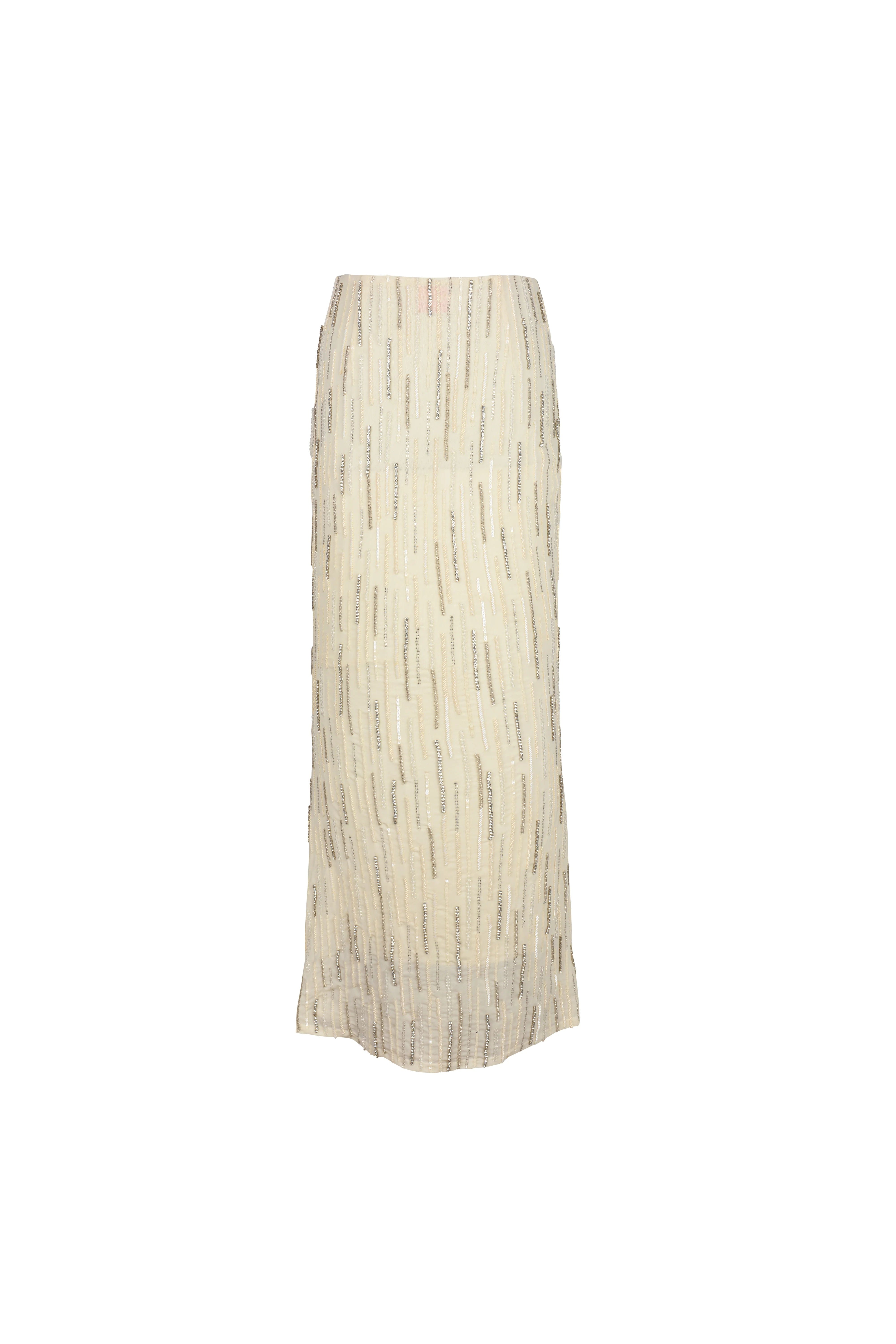 Aphrodite's White Beaded Co-ord Swim Bottom - Daphne Collection made by Oceanus Swimwear