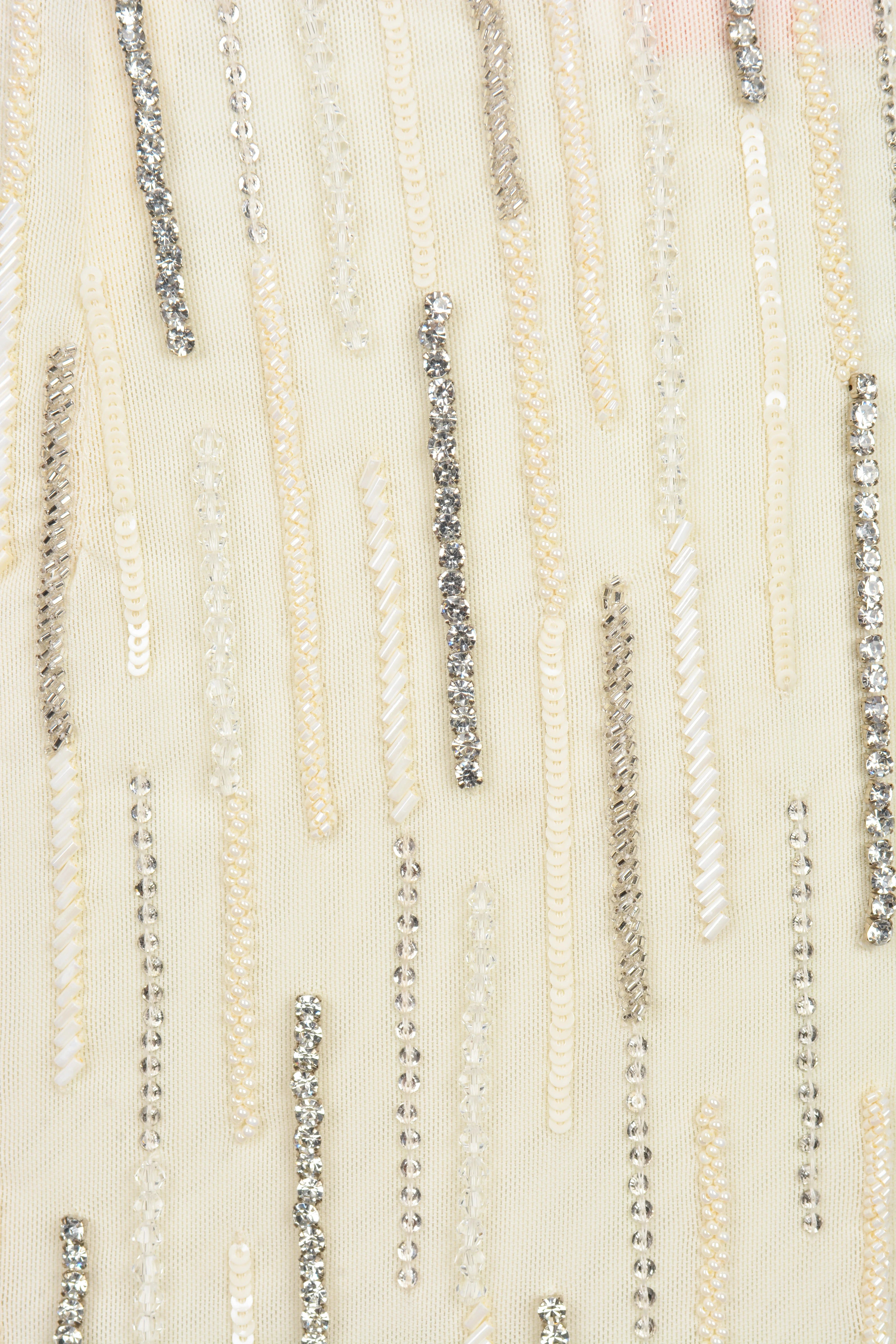 Aphrodite's White Beaded Co-ord Swim Bottom - Daphne Collection made by Oceanus Swimwear