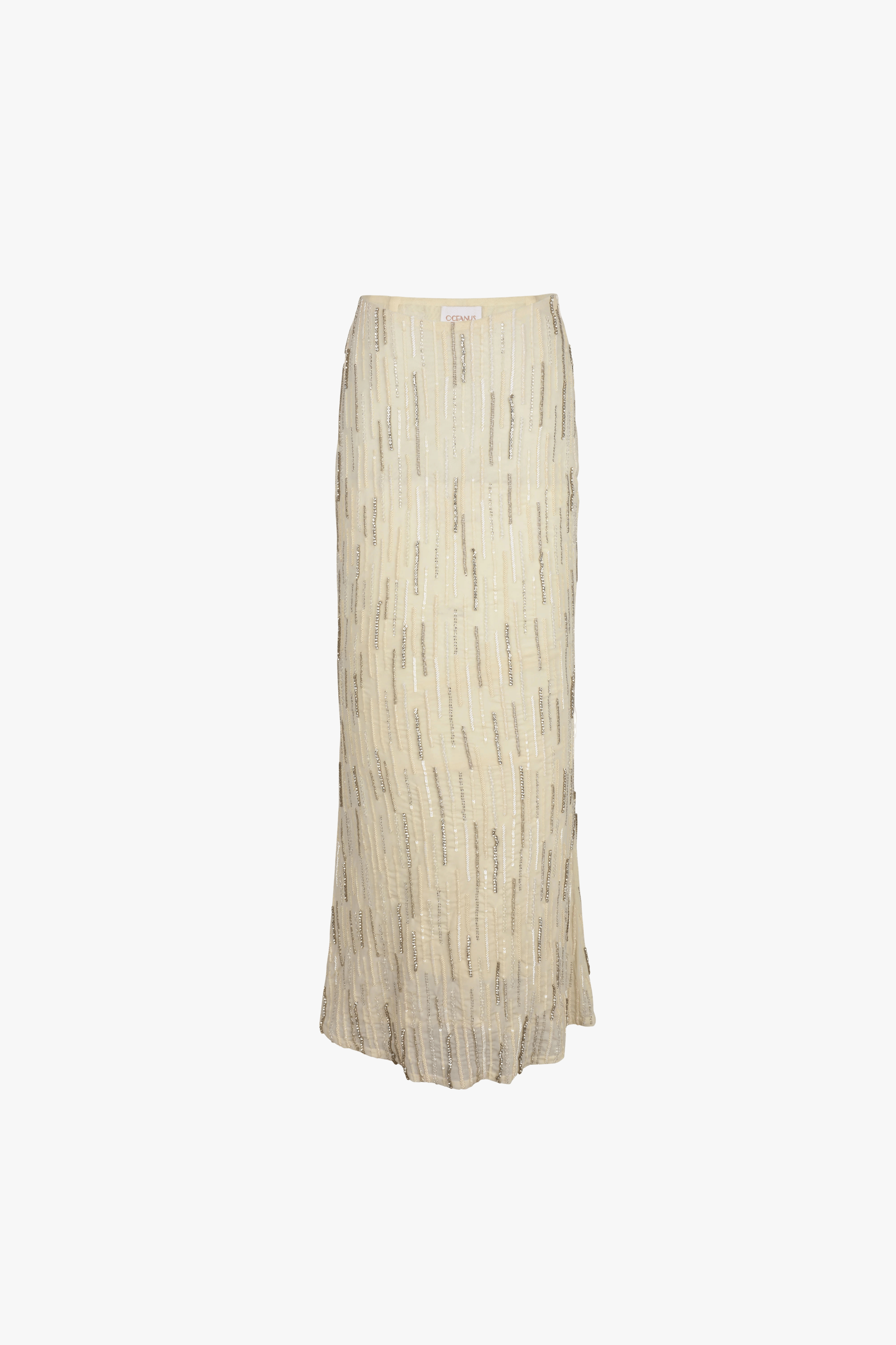 Aphrodite's White Beaded Co-ord Swim Bottom - Daphne Collection made by Oceanus Swimwear