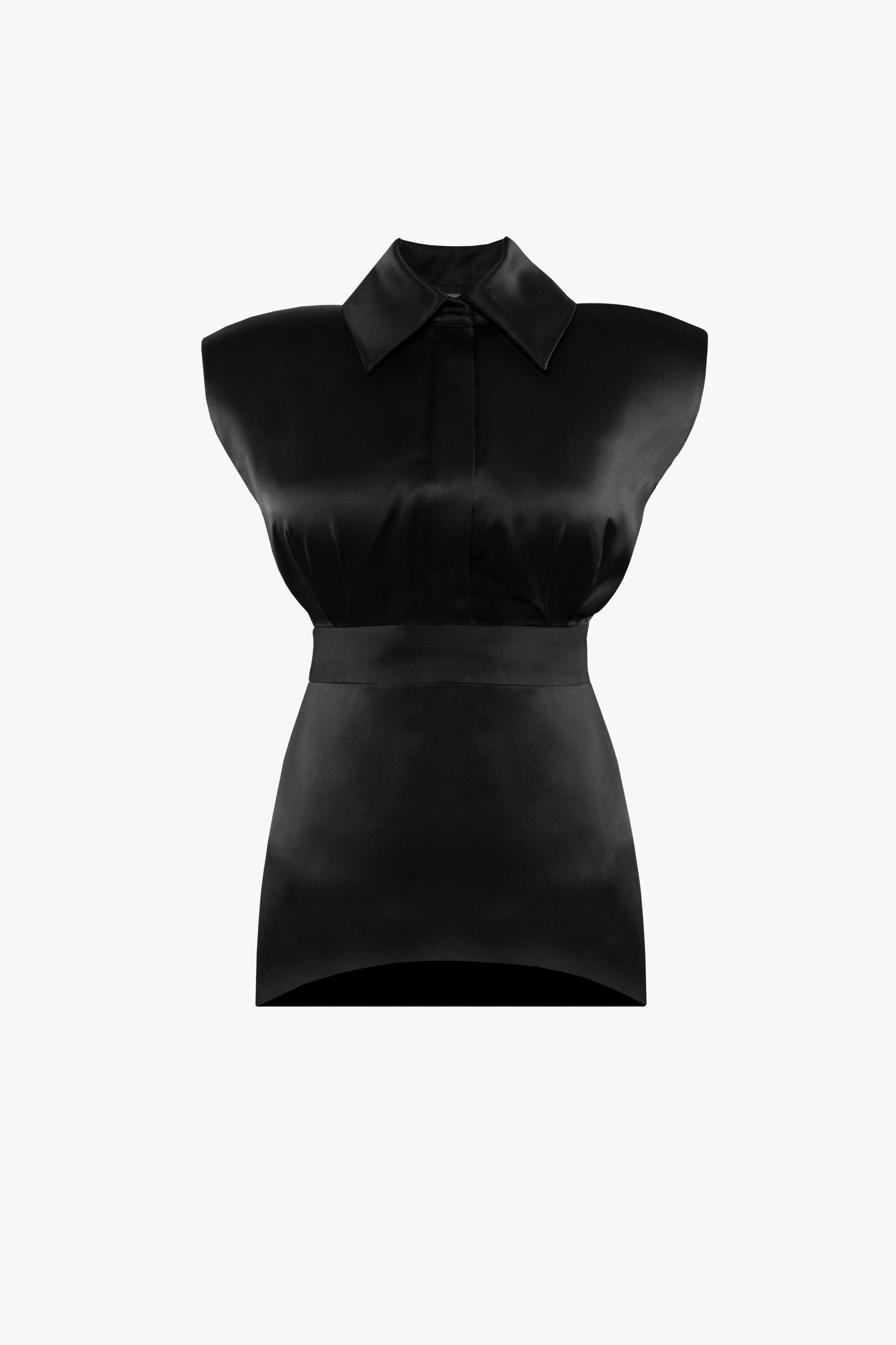 Sleeveless Silk Mini Dress in Black made by Vestiaire d'un Oiseau Libre