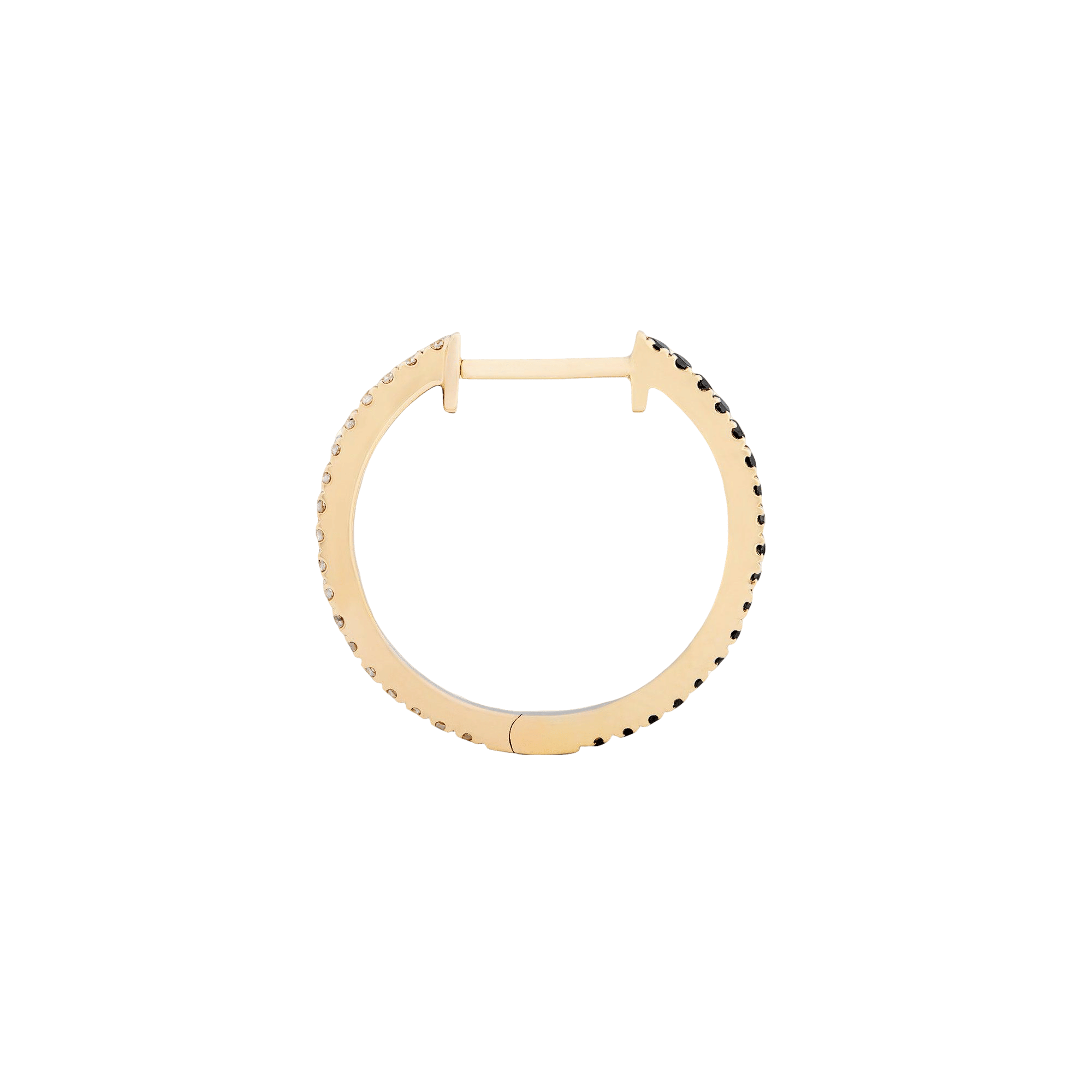 HOOP BLACK/WHITE DIAMOND & YELLOW GOLD - 16MM made by ENNUI