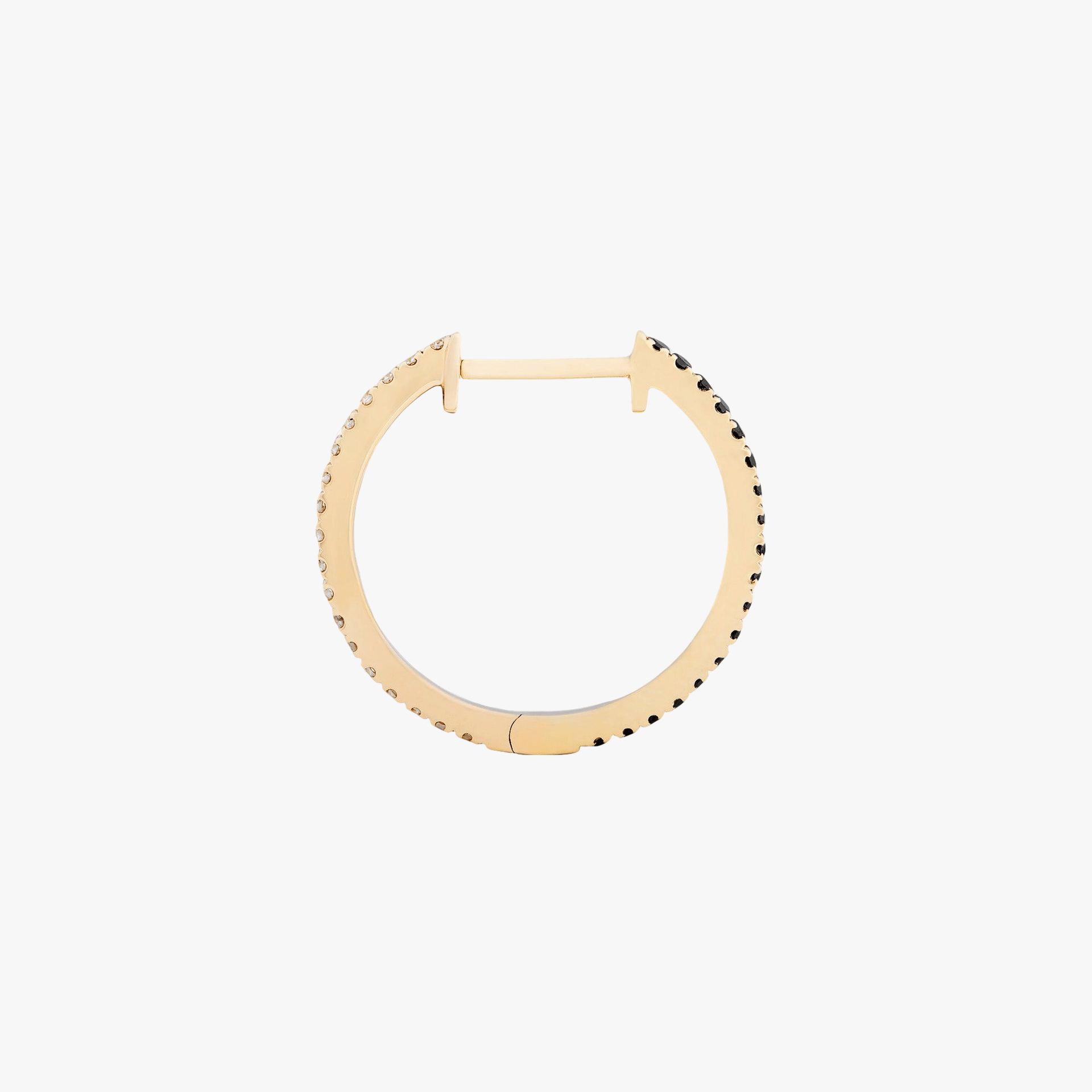 HOOP BLACK/WHITE DIAMOND & YELLOW GOLD - 16MM made by ENNUI