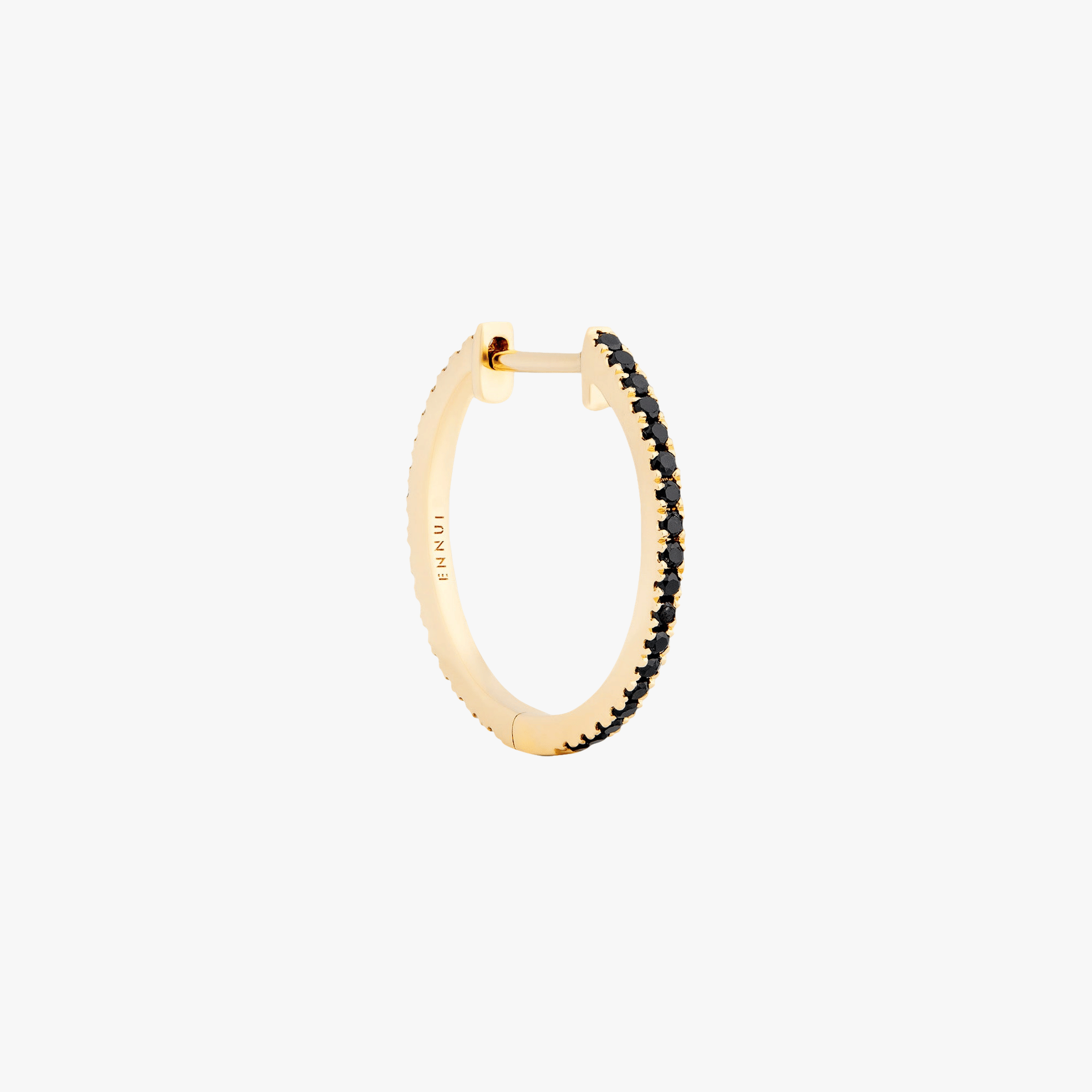 HOOP BLACK/WHITE DIAMOND & YELLOW GOLD - 16MM made by ENNUI