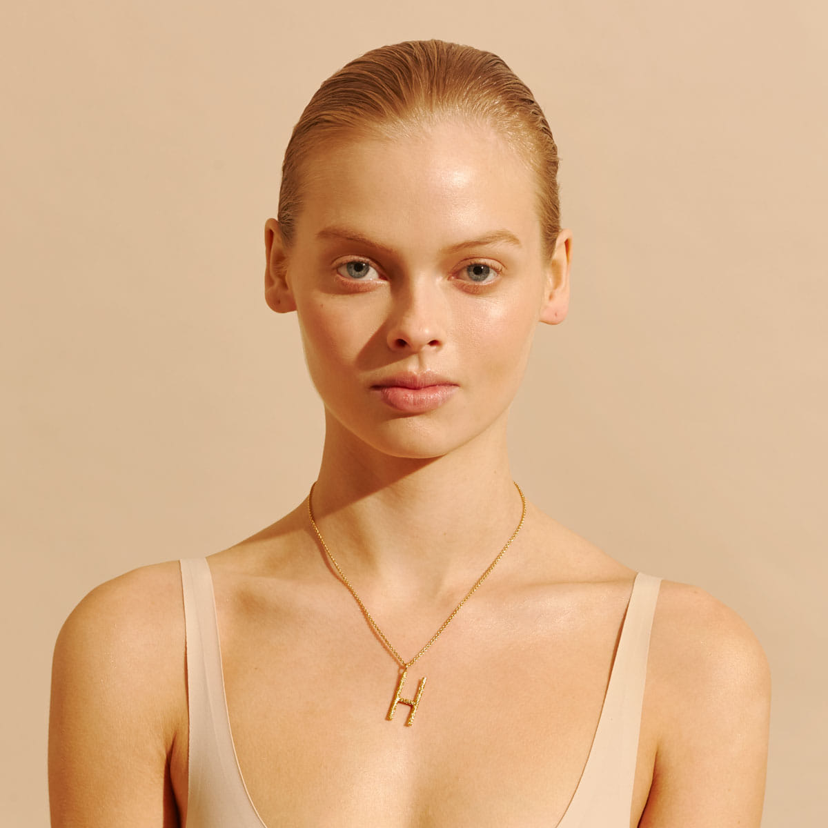 Grande Letter Necklace in Gold made by Amber Sceats