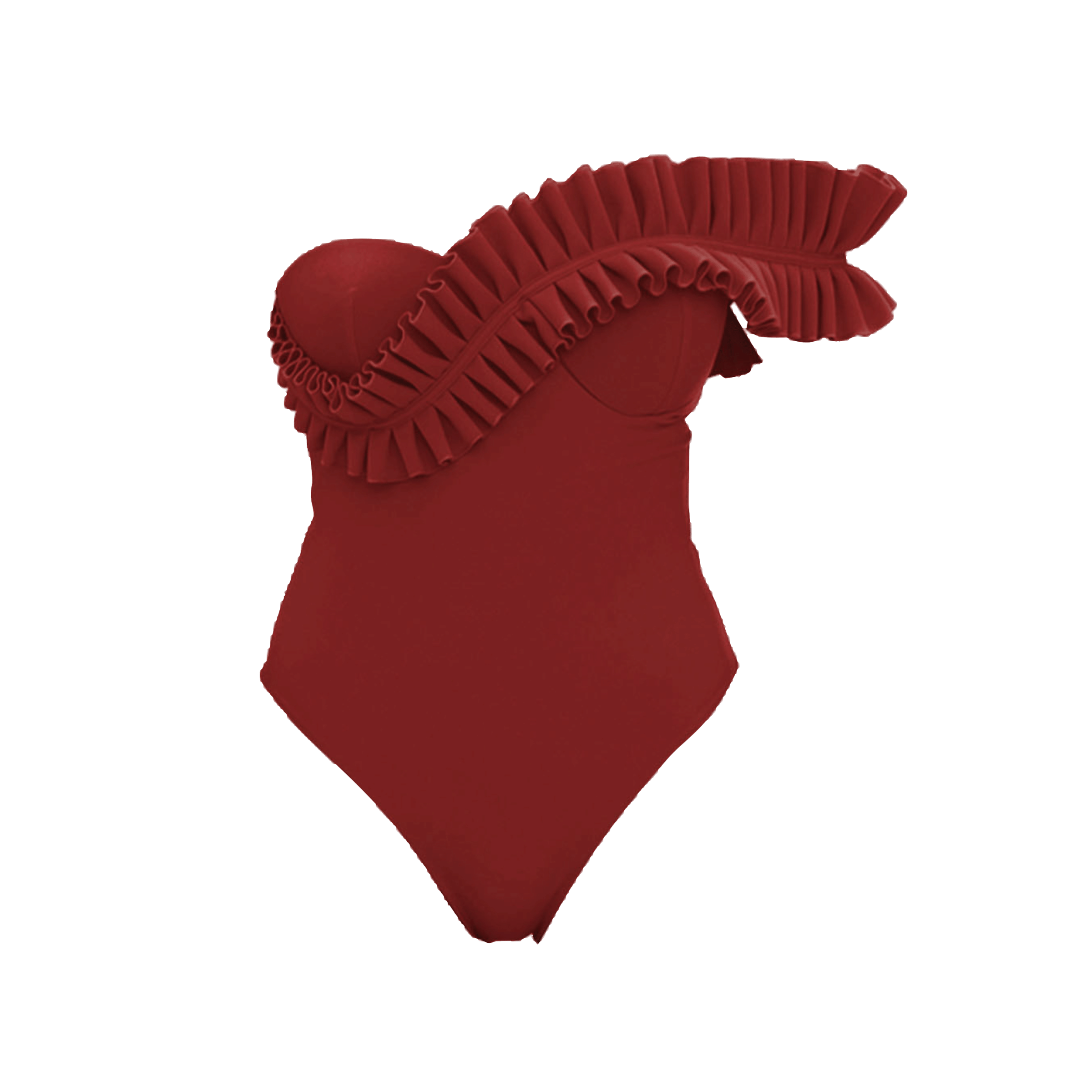 NISI ONE PIECE SWIMSUIT - CHOCOLATE in Red made by Andrea Iyamah