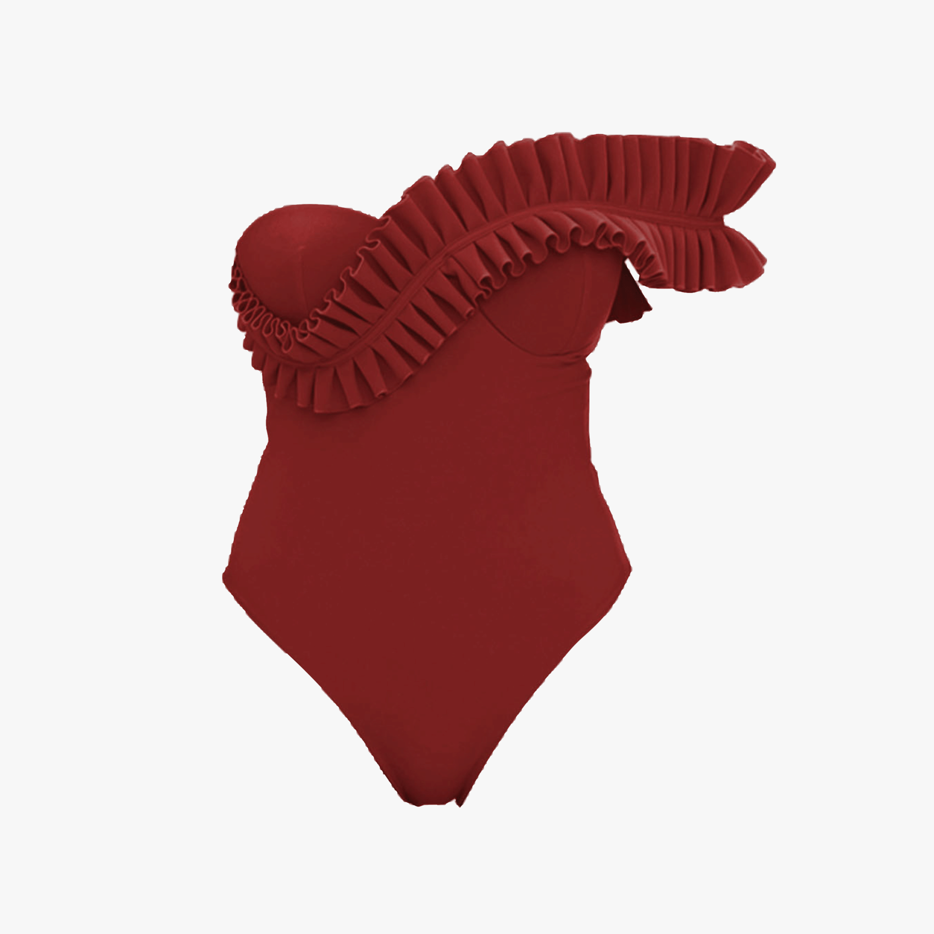 NISI ONE PIECE SWIMSUIT - CHOCOLATE in Red made by Andrea Iyamah