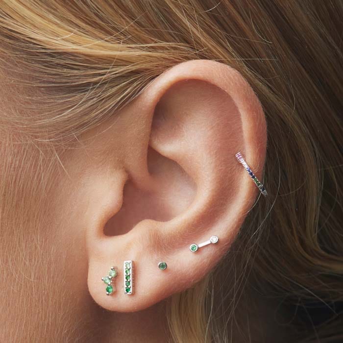 HONEY I'M HOME LABRET TSAVORITE & WHITE GOLD made by ENNUI