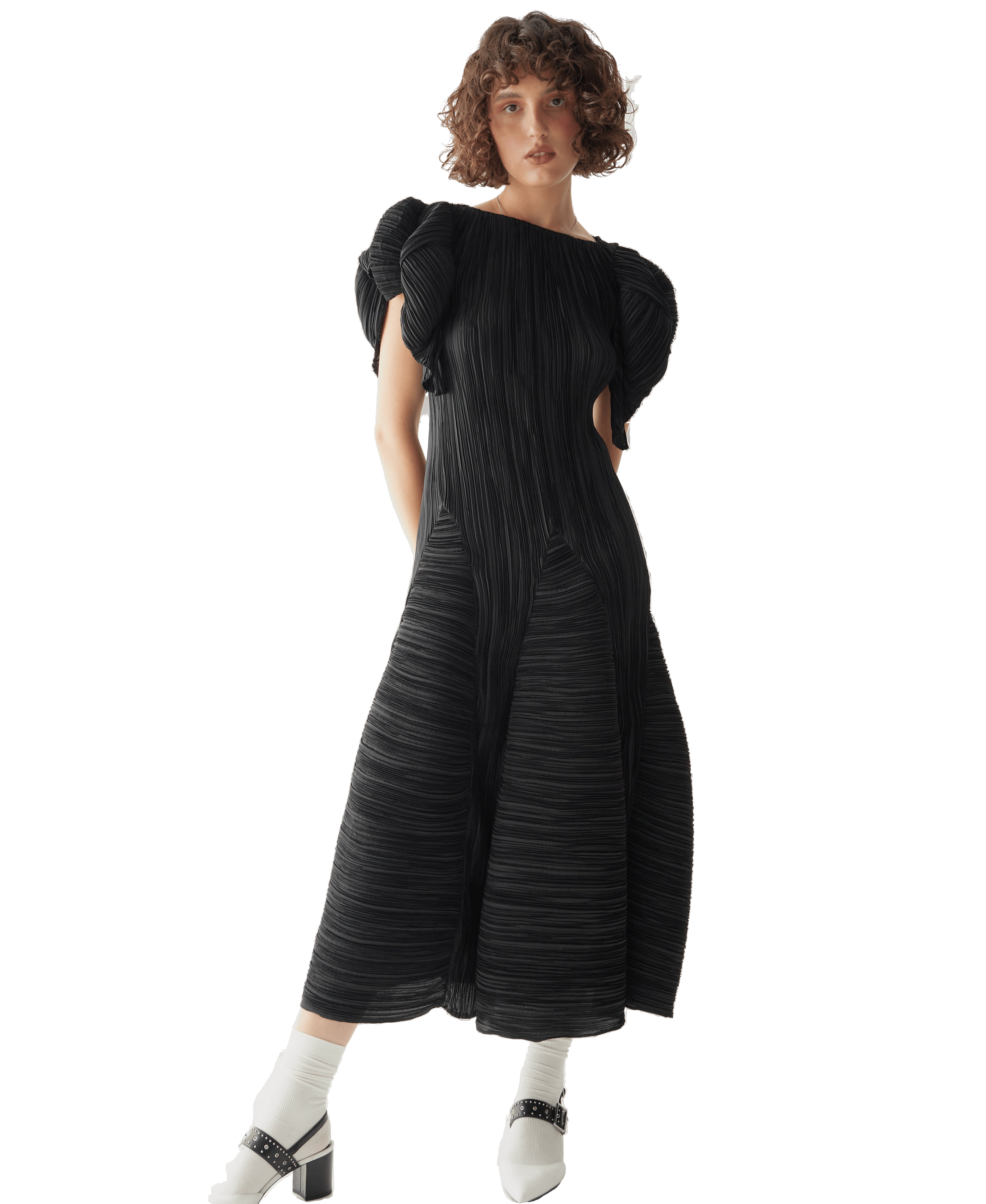 Midi pleated X-line DRESS made by Tamar Keburia