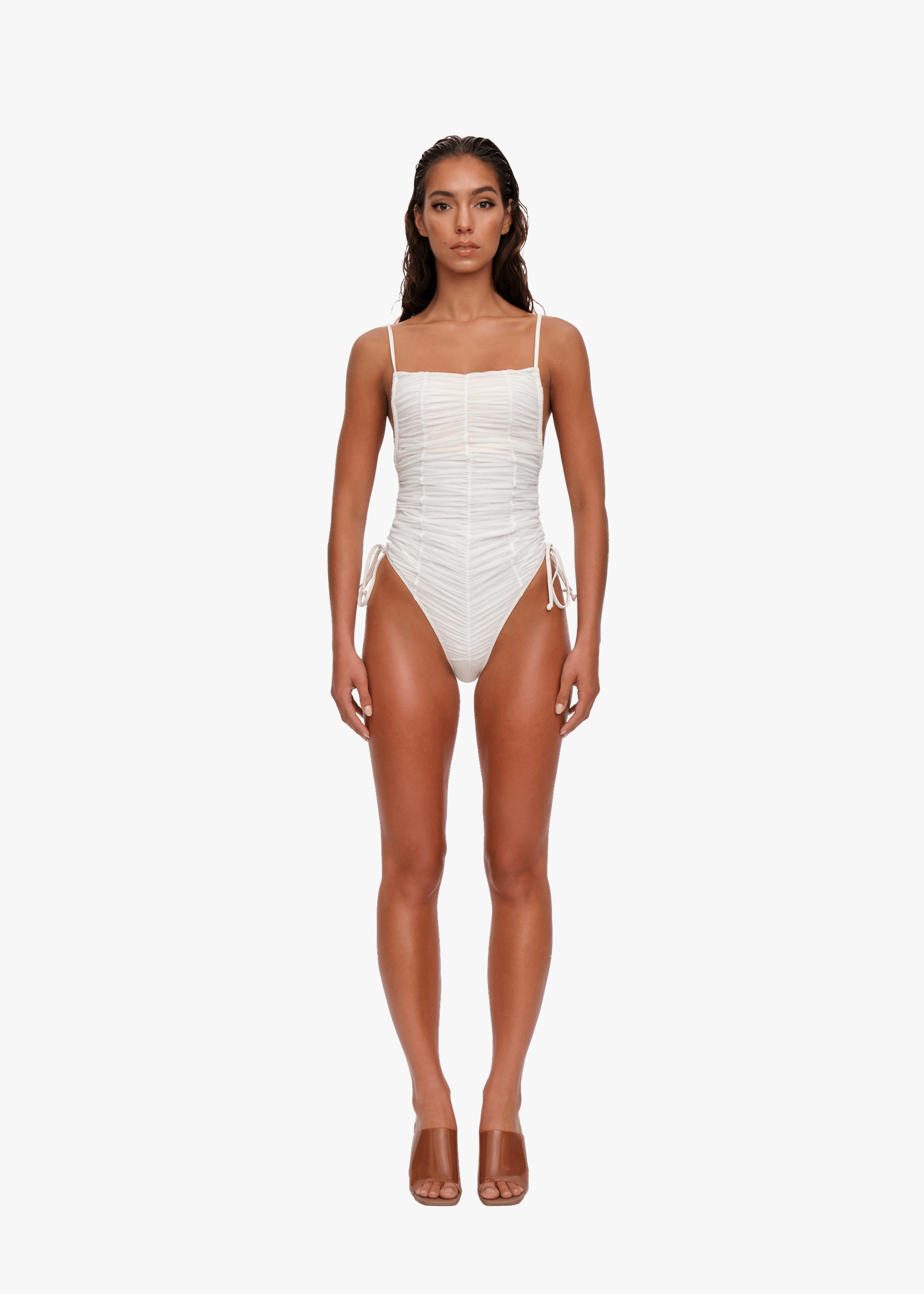 RECO ONE PIECE SWIMSUIT - LIMESTONE made by Andrea Iyamah