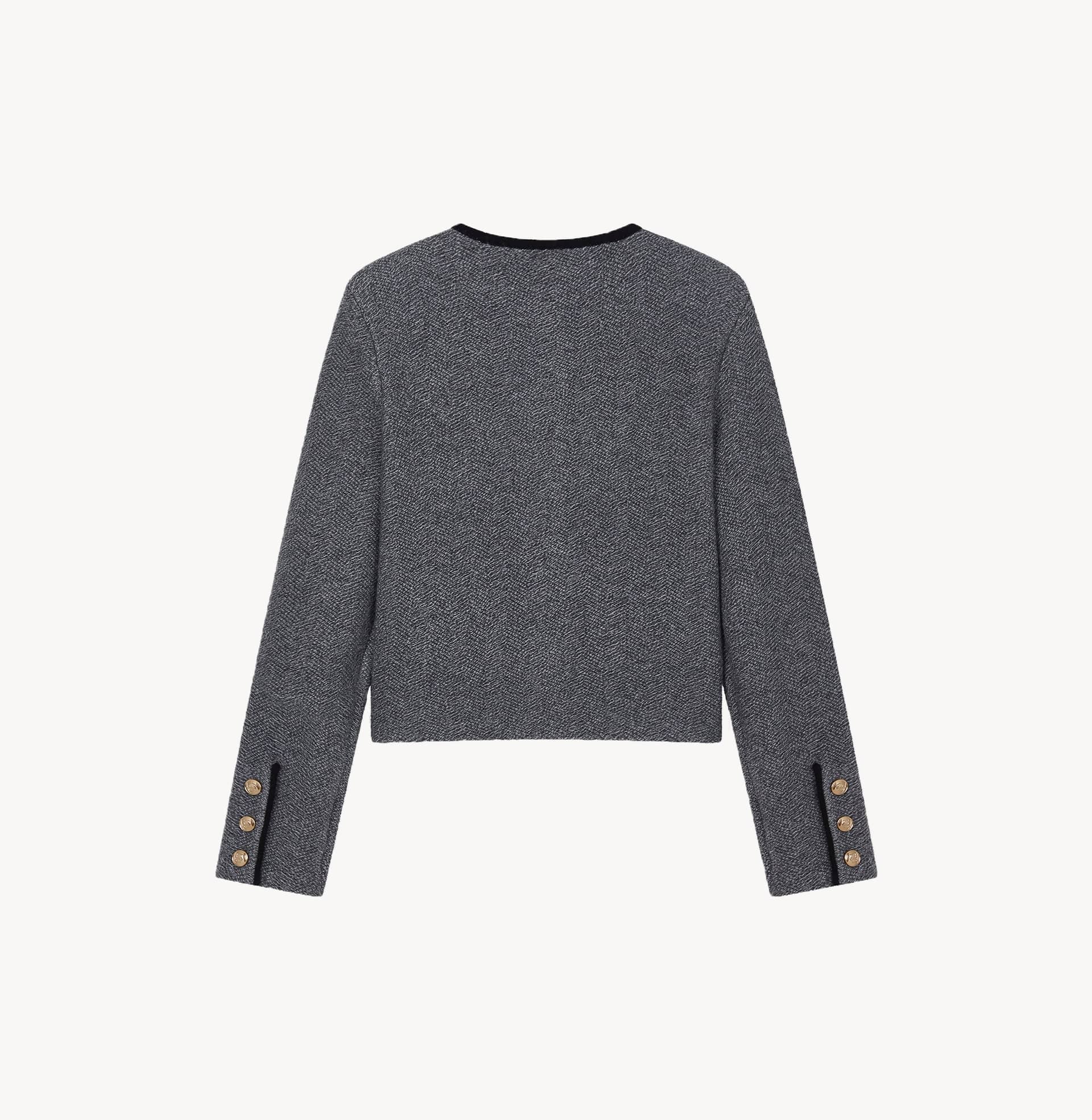 CASHMERE WOOL BLEND HERRINGBONE JACKET made by CRUSH Collection