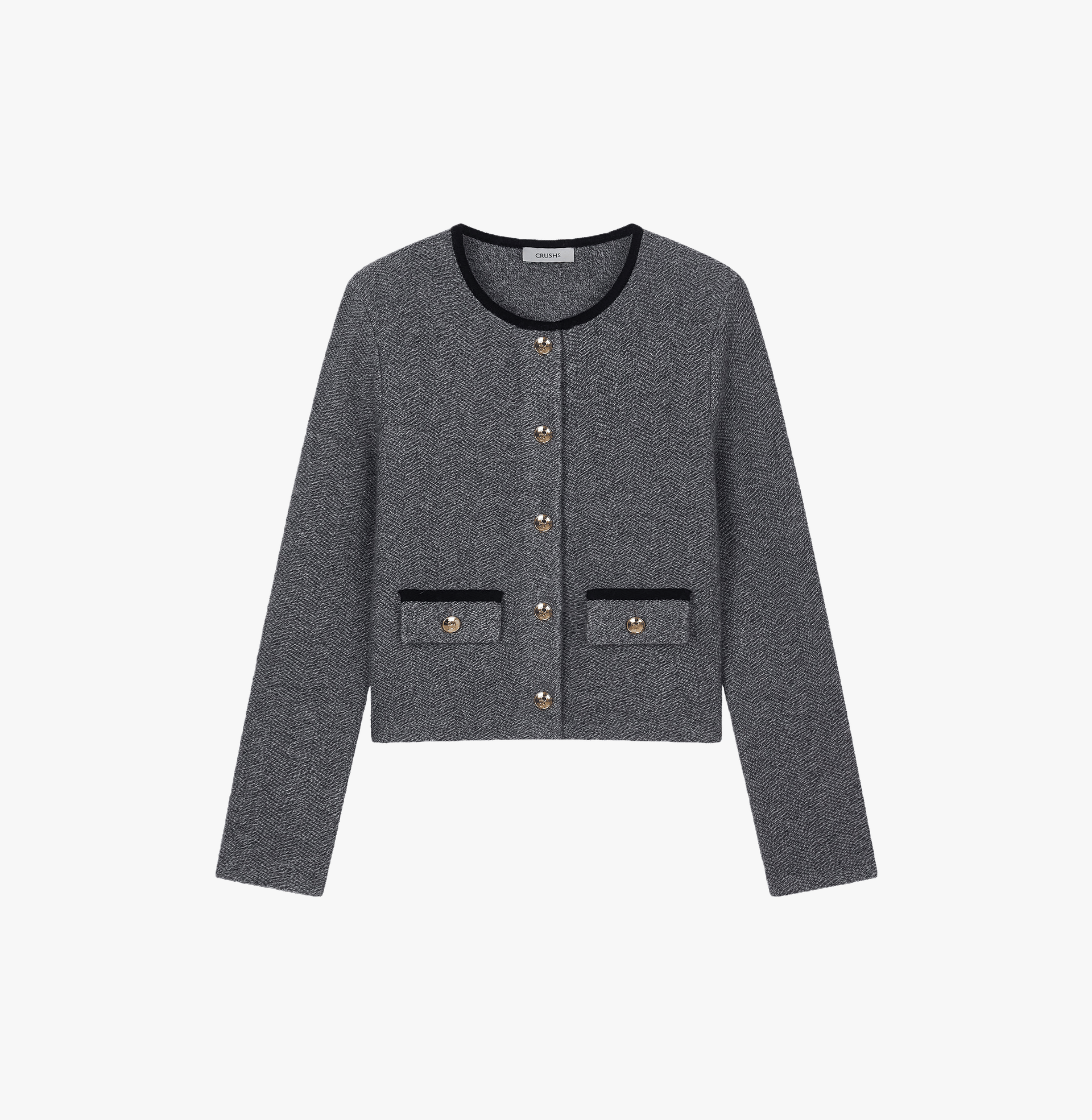 CASHMERE WOOL BLEND HERRINGBONE JACKET made by CRUSH Collection