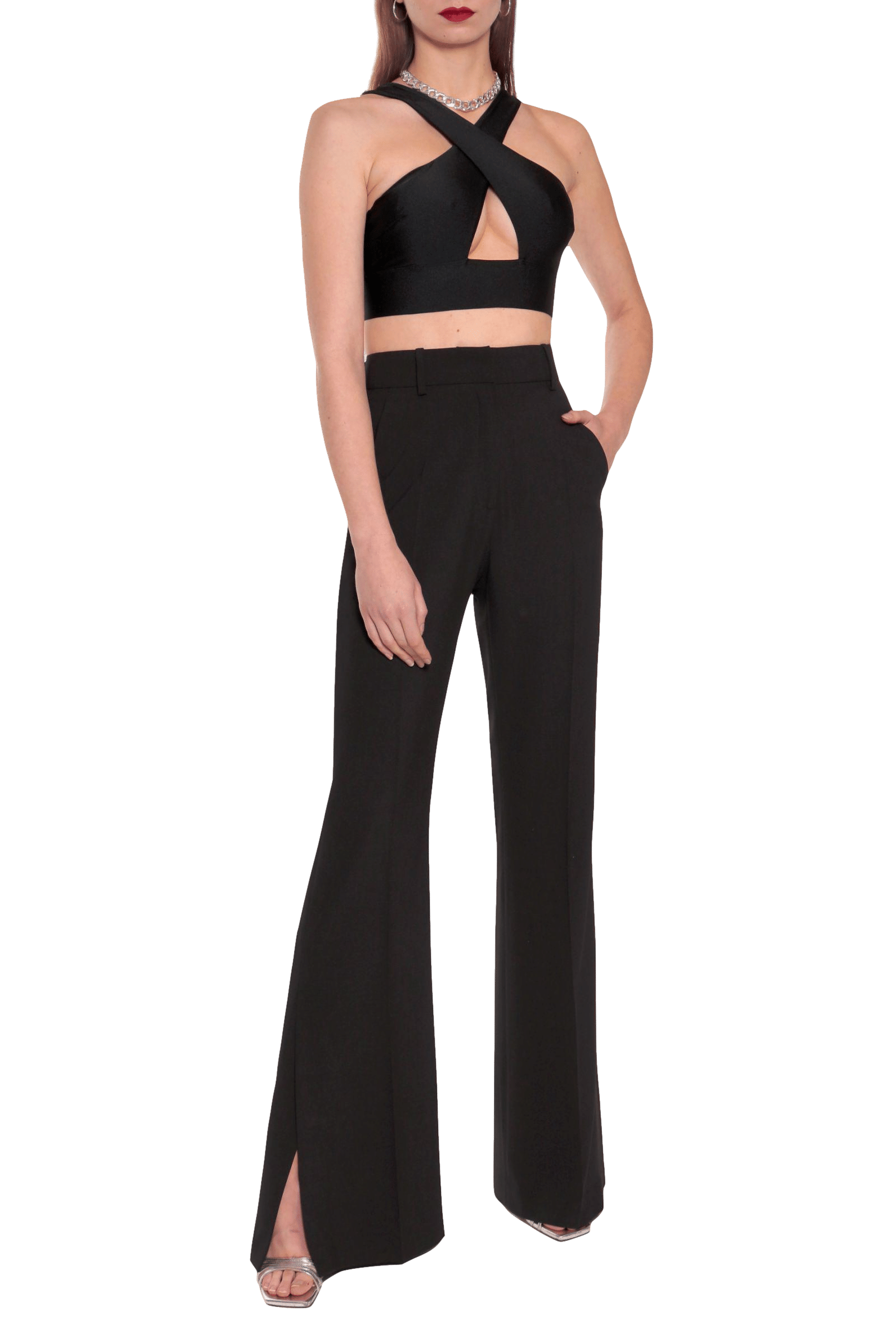 Pants Camilla Neutral Black made by HALEWSKI