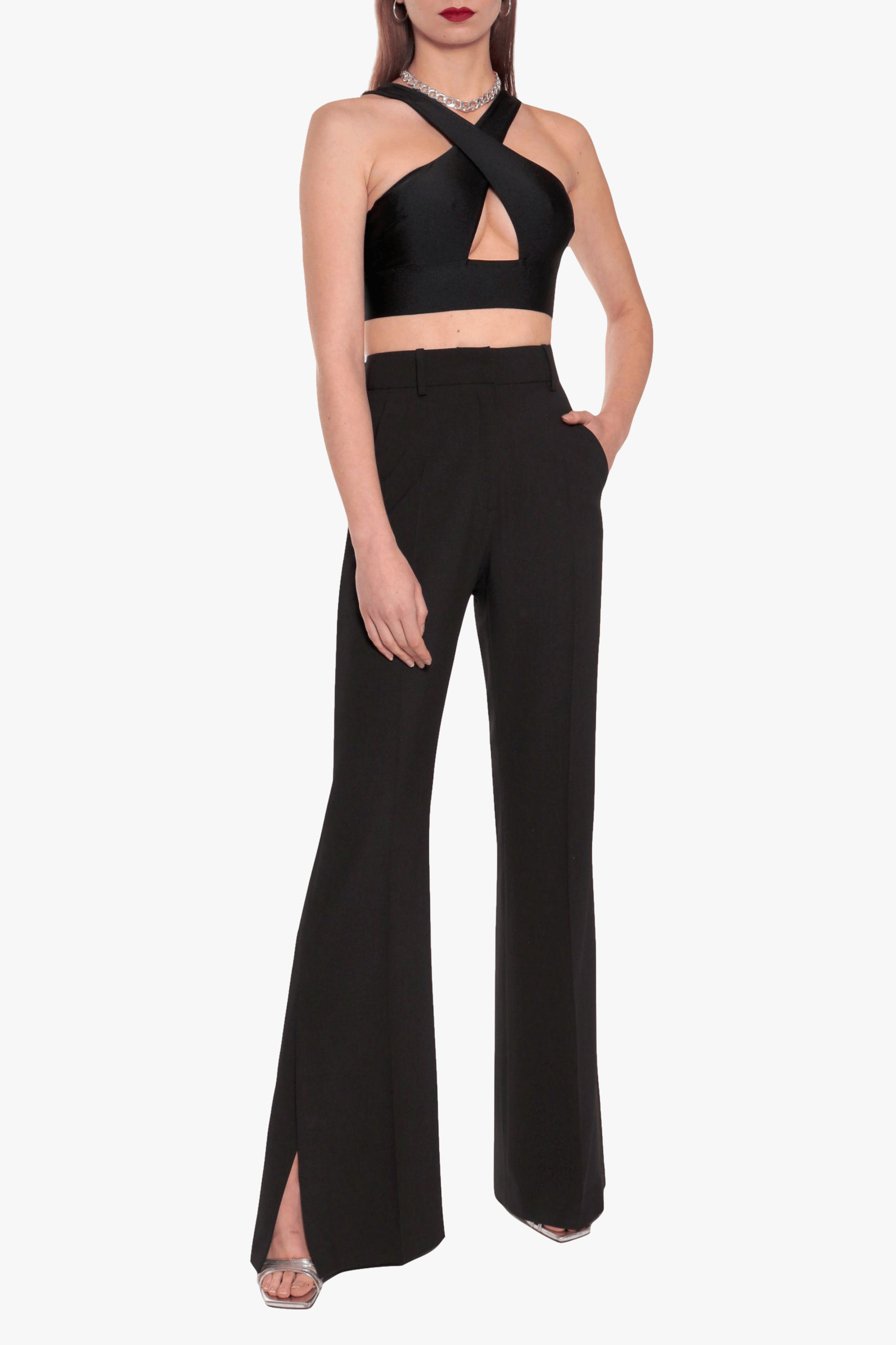 Pants Camilla Neutral Black made by HALEWSKI