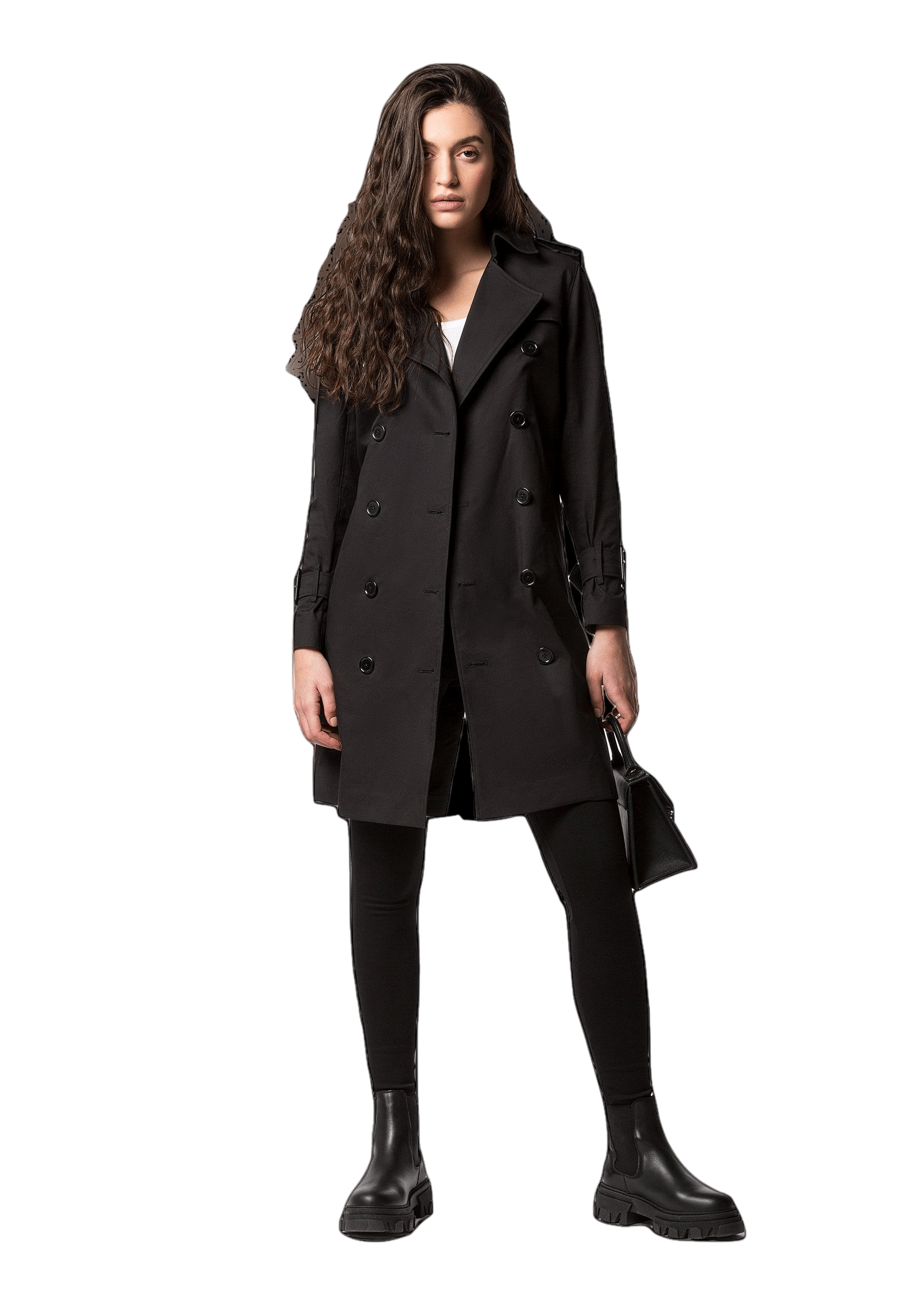 Vlad trench coat in Black made by DIVALO