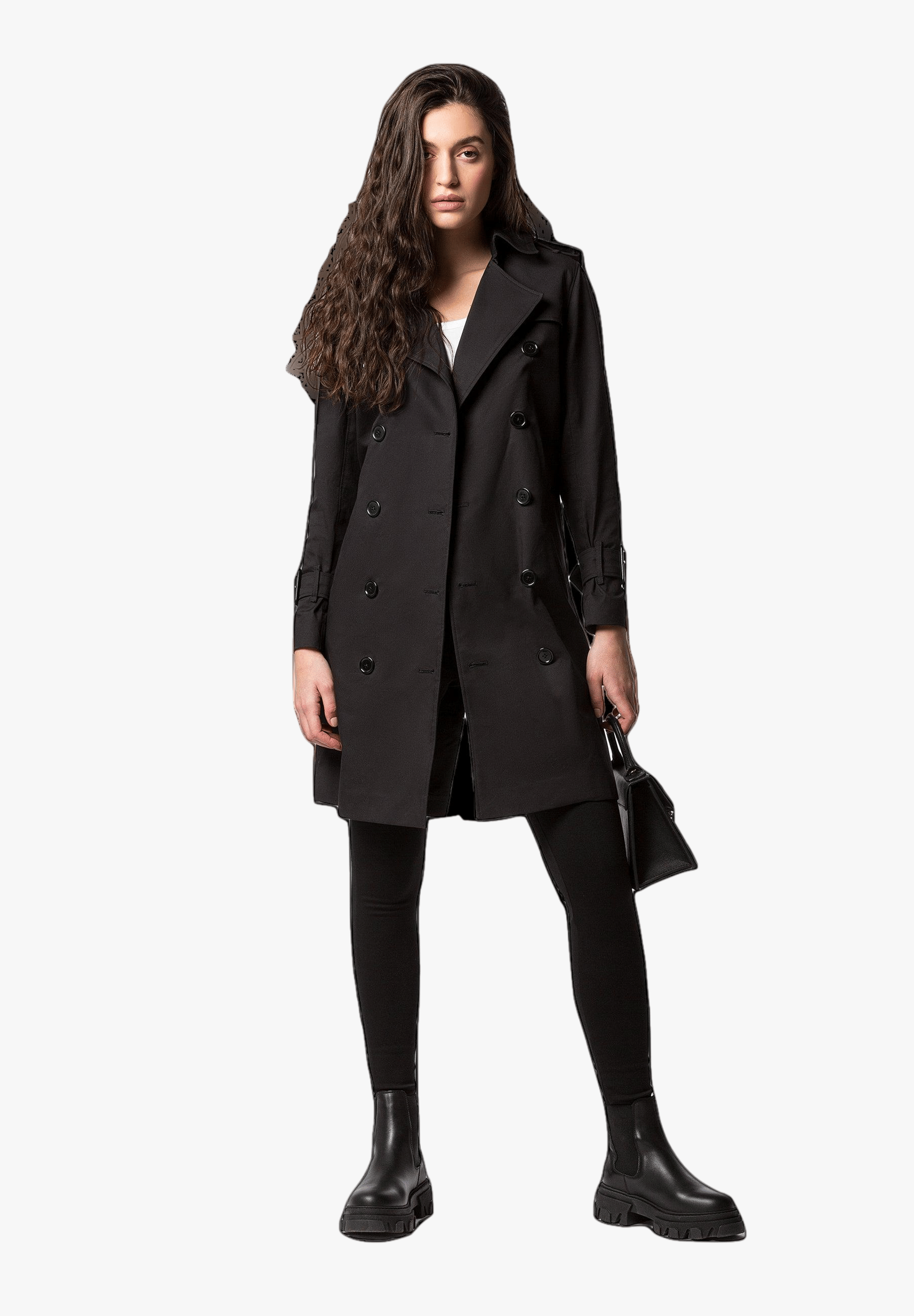 Vlad trench coat in Black made by DIVALO