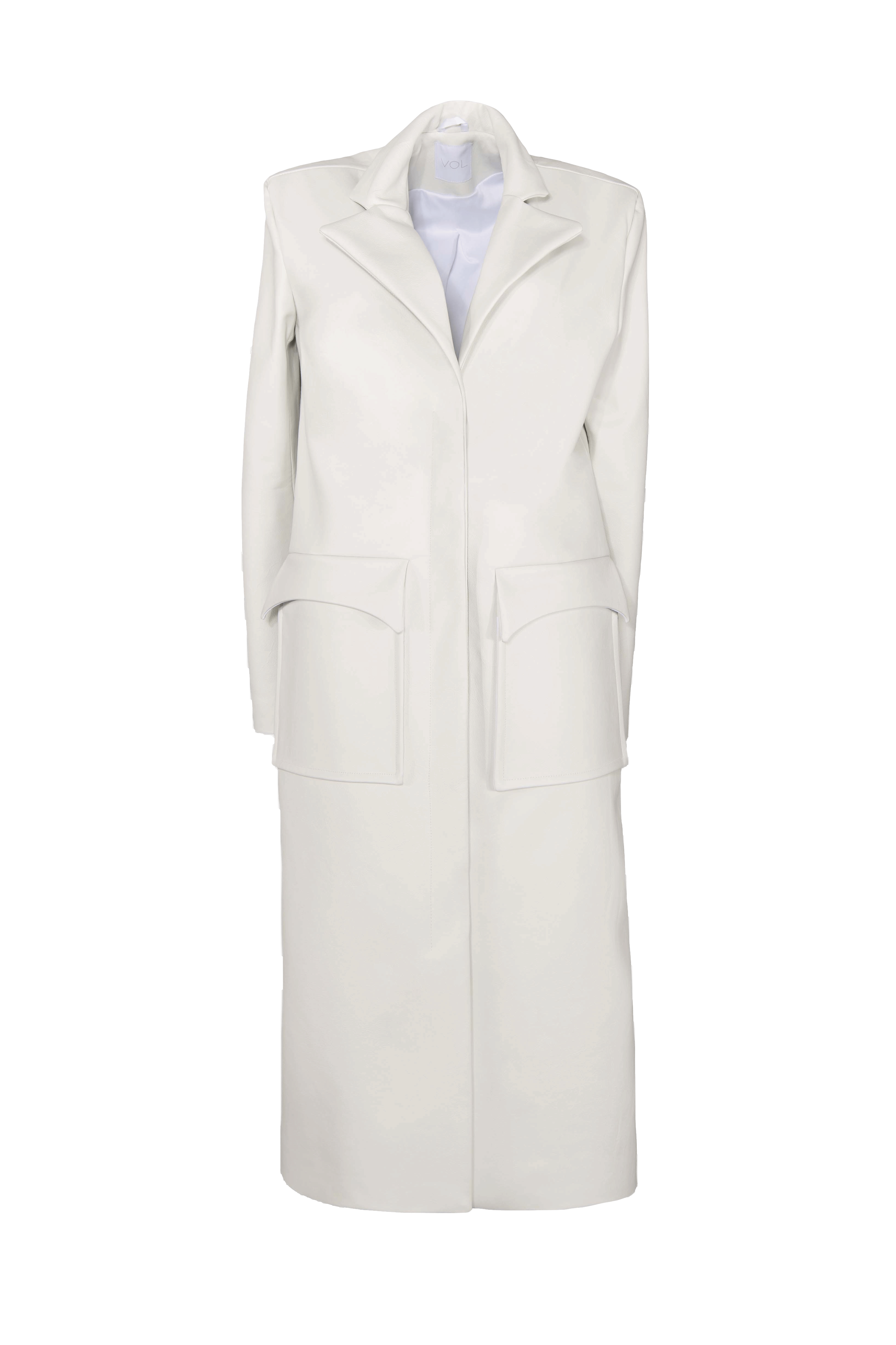 ICE LEATHER COAT in White made by Vestiaire d'un Oiseau Libre