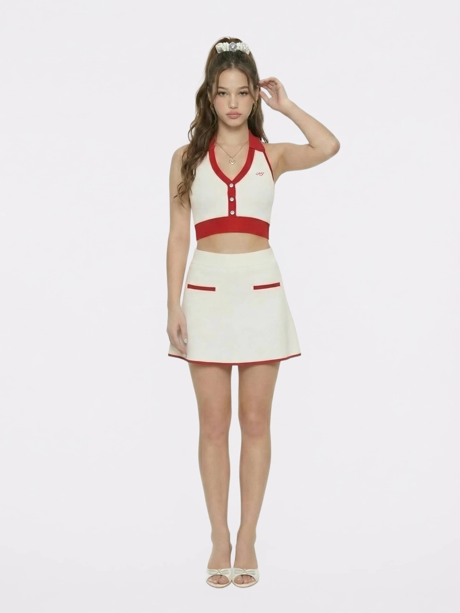 Wilhelmina Contrast A-Line White Skirt made by Nana Jacqueline