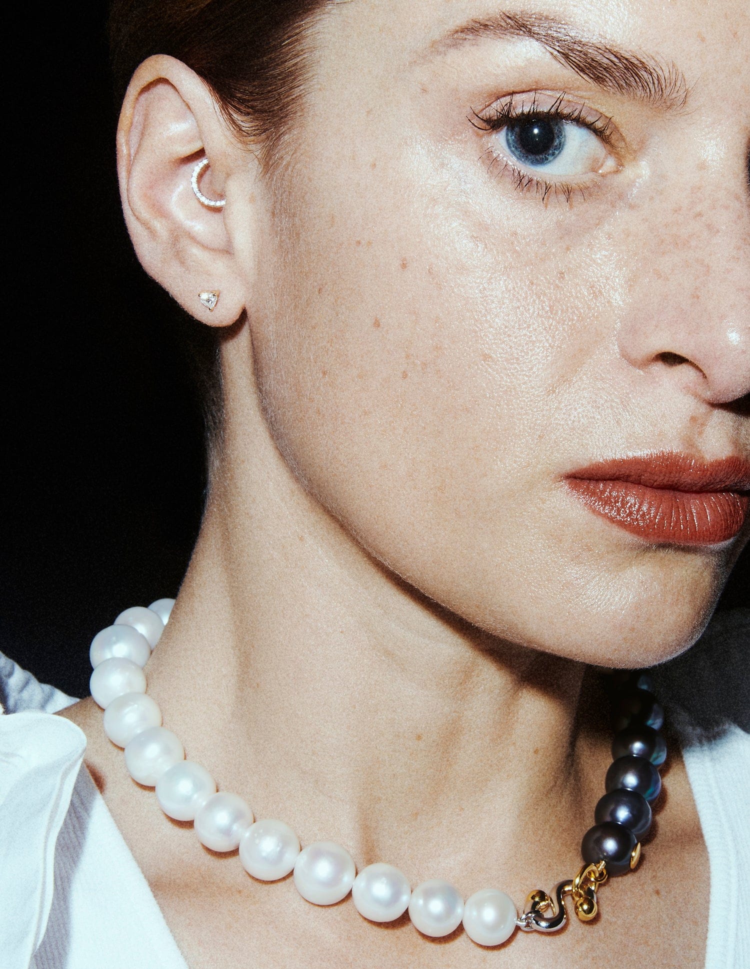 HEART LABRET - WHITE DIAMOND & YELLOW GOLD made by ENNUI