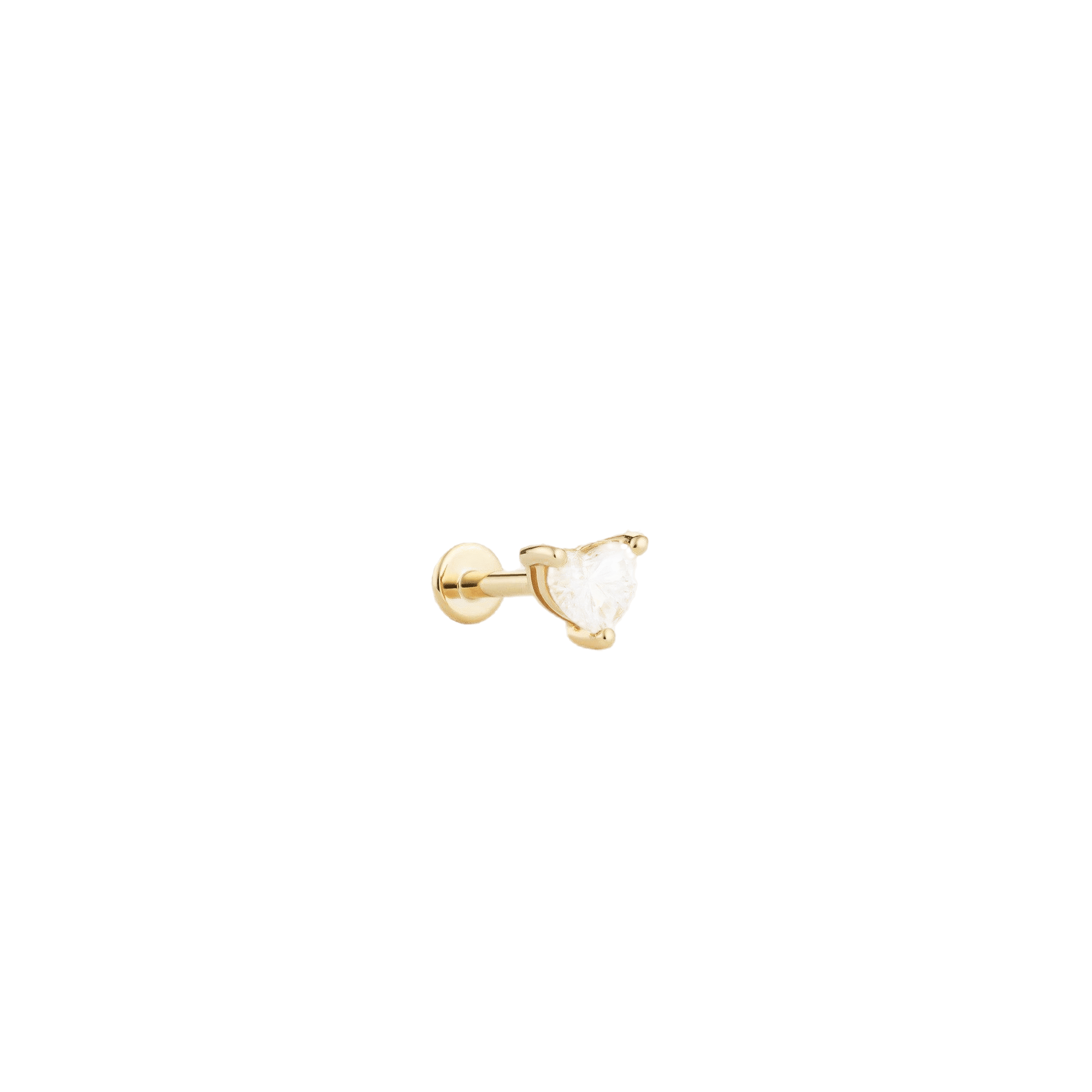 HEART LABRET - WHITE DIAMOND & YELLOW GOLD made by ENNUI
