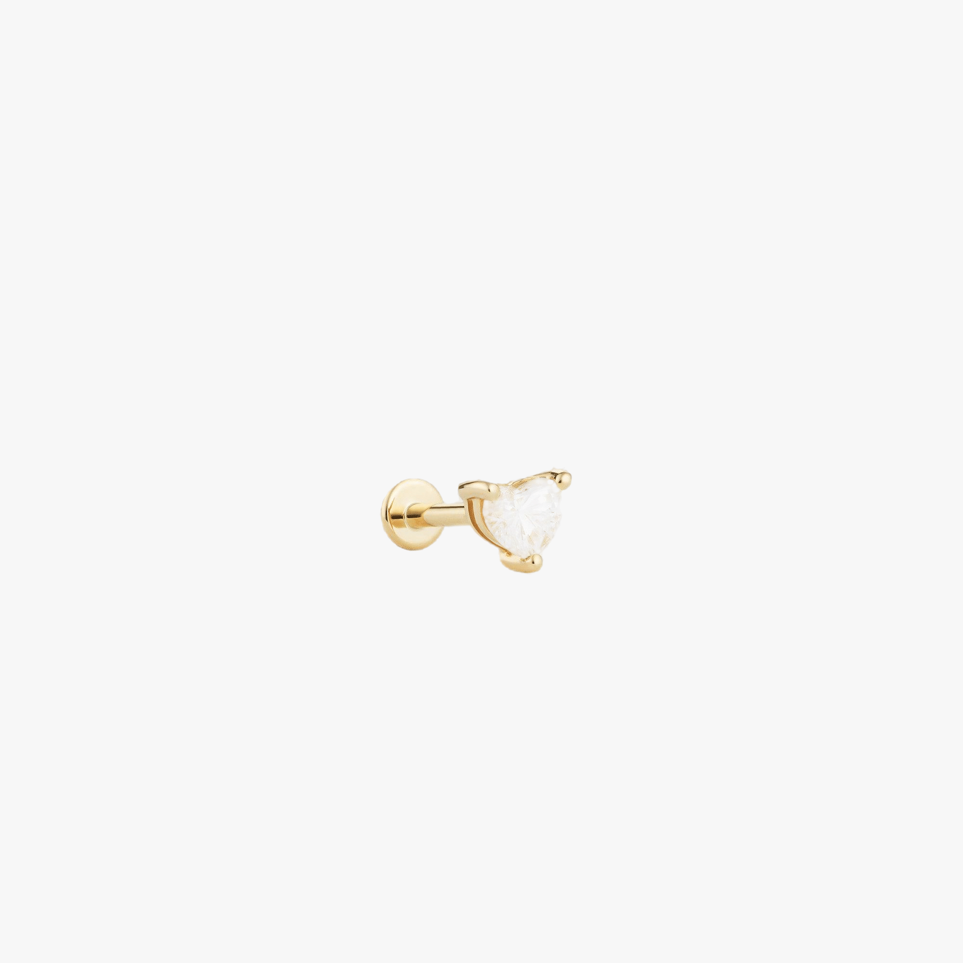 HEART LABRET - WHITE DIAMOND & YELLOW GOLD made by ENNUI
