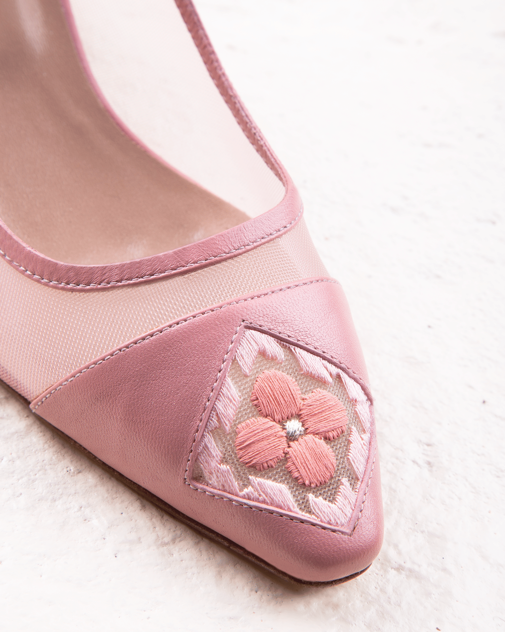 Fiorellini Pump Mesh 45 Misty Rose in Pink made by ATANA