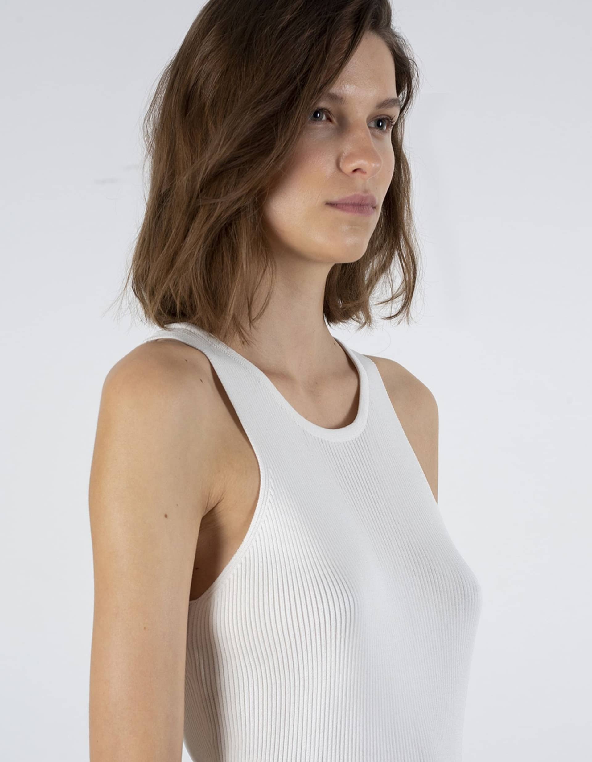 Claire Knitted Tank Top - White made by HERSKIND