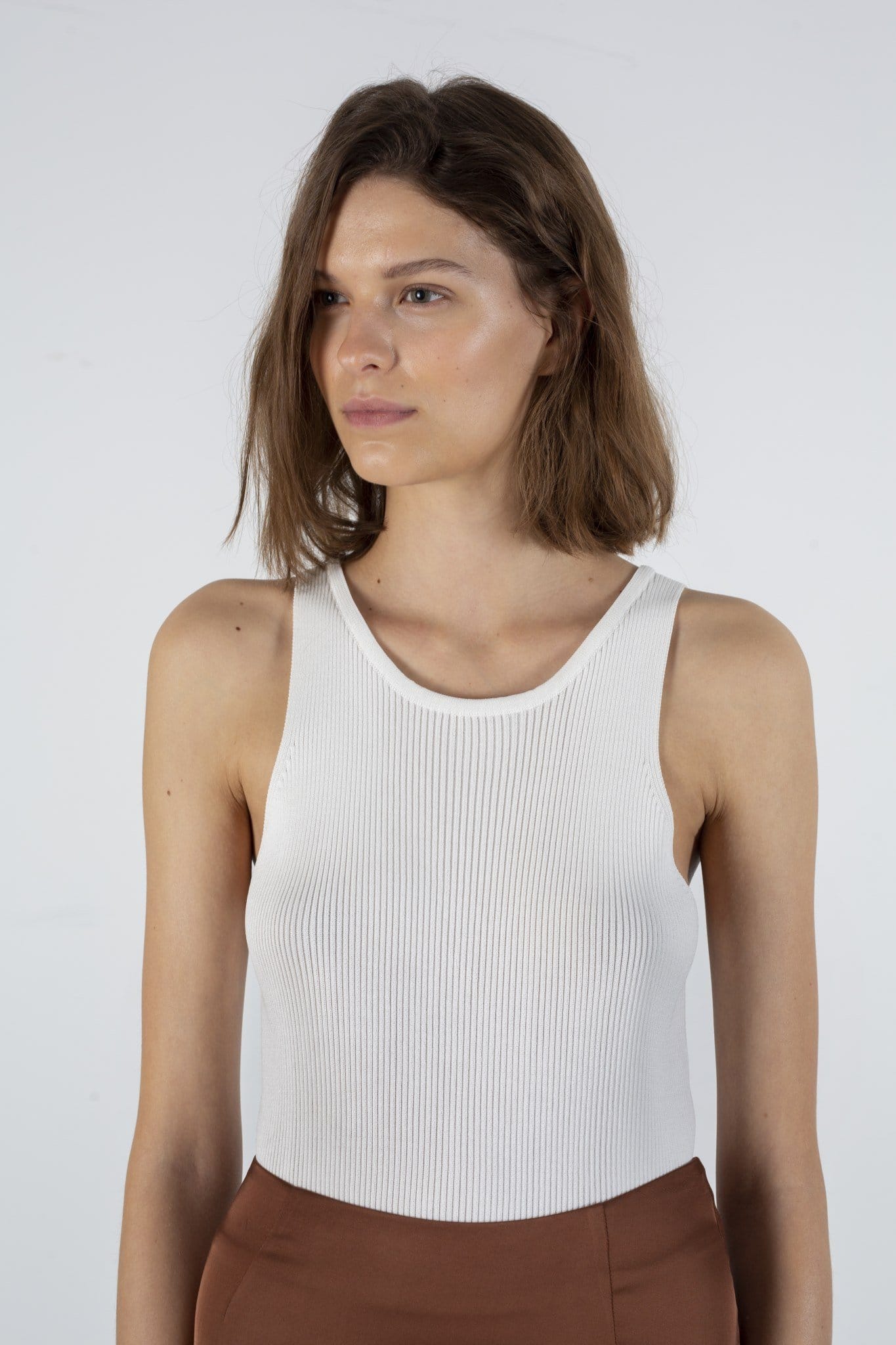 Claire Knitted Tank Top - White made by HERSKIND