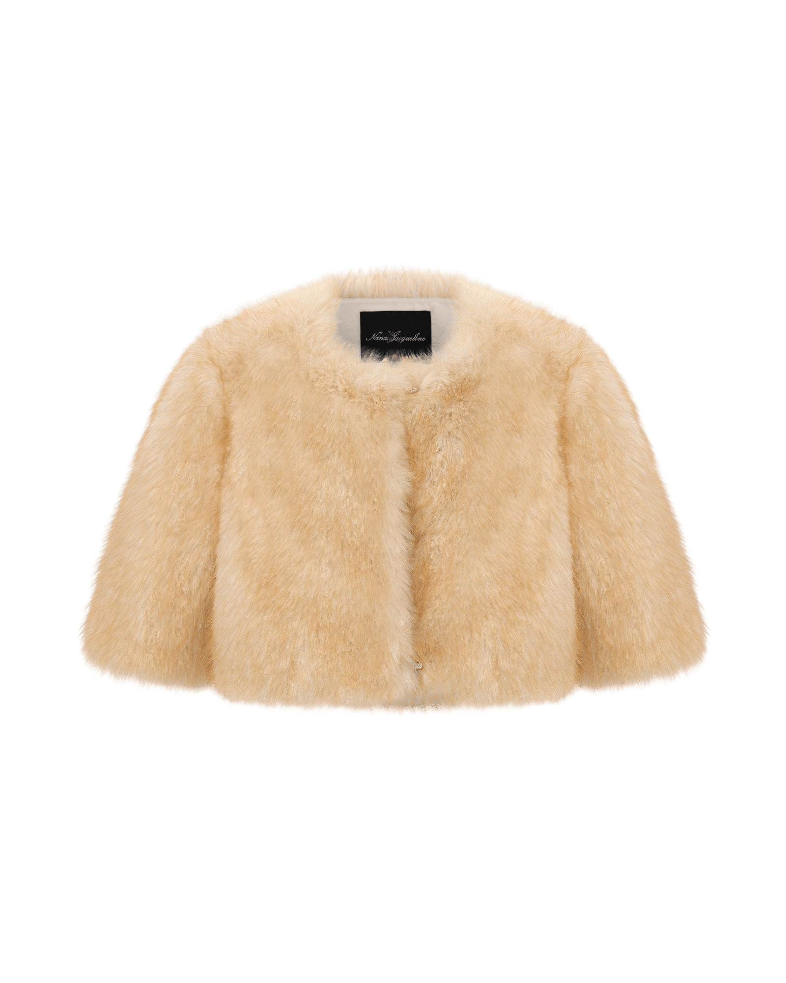 Thalia Cropped Faux Fur Jacket (Yellow) made by Nana Jacqueline