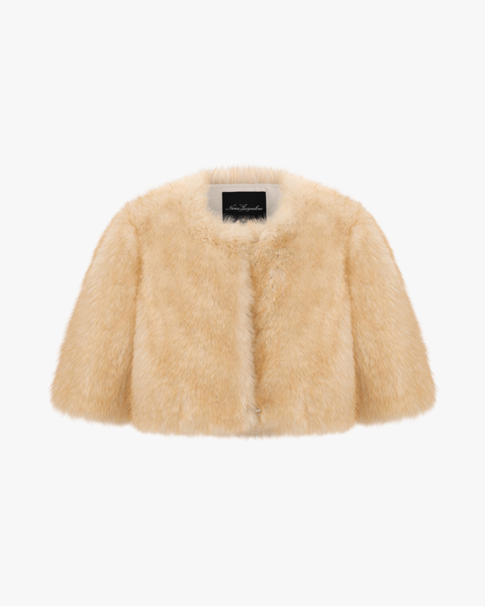 Thalia Cropped Faux Fur Jacket (Yellow) made by Nana Jacqueline