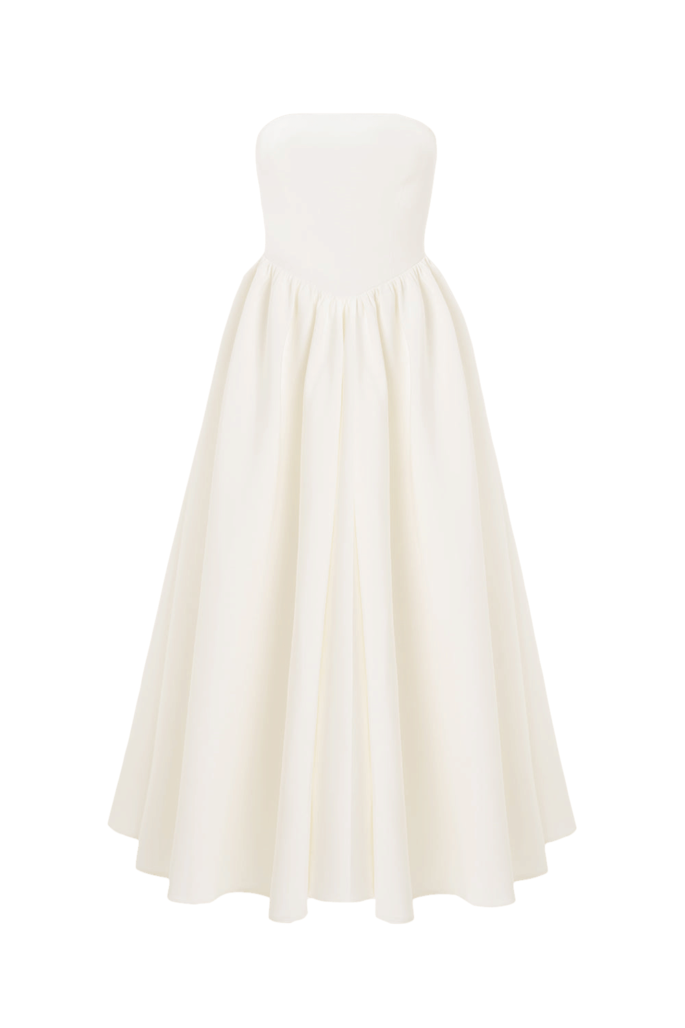 Eva White Strapless Corset Midi Dress made by Lora Istanbul