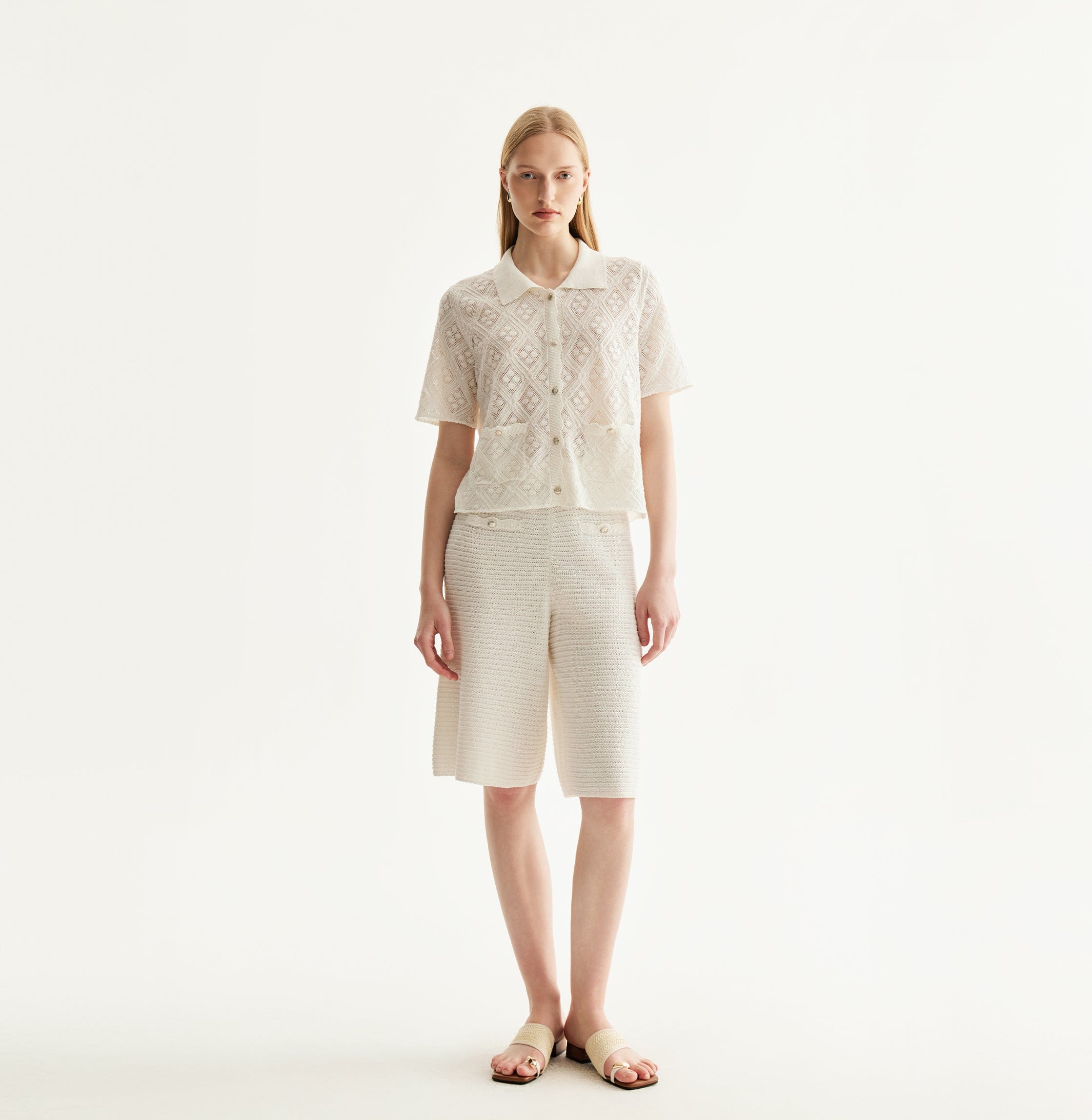 DIAMOND POINTELLE SHIRT made by CRUSH Collection