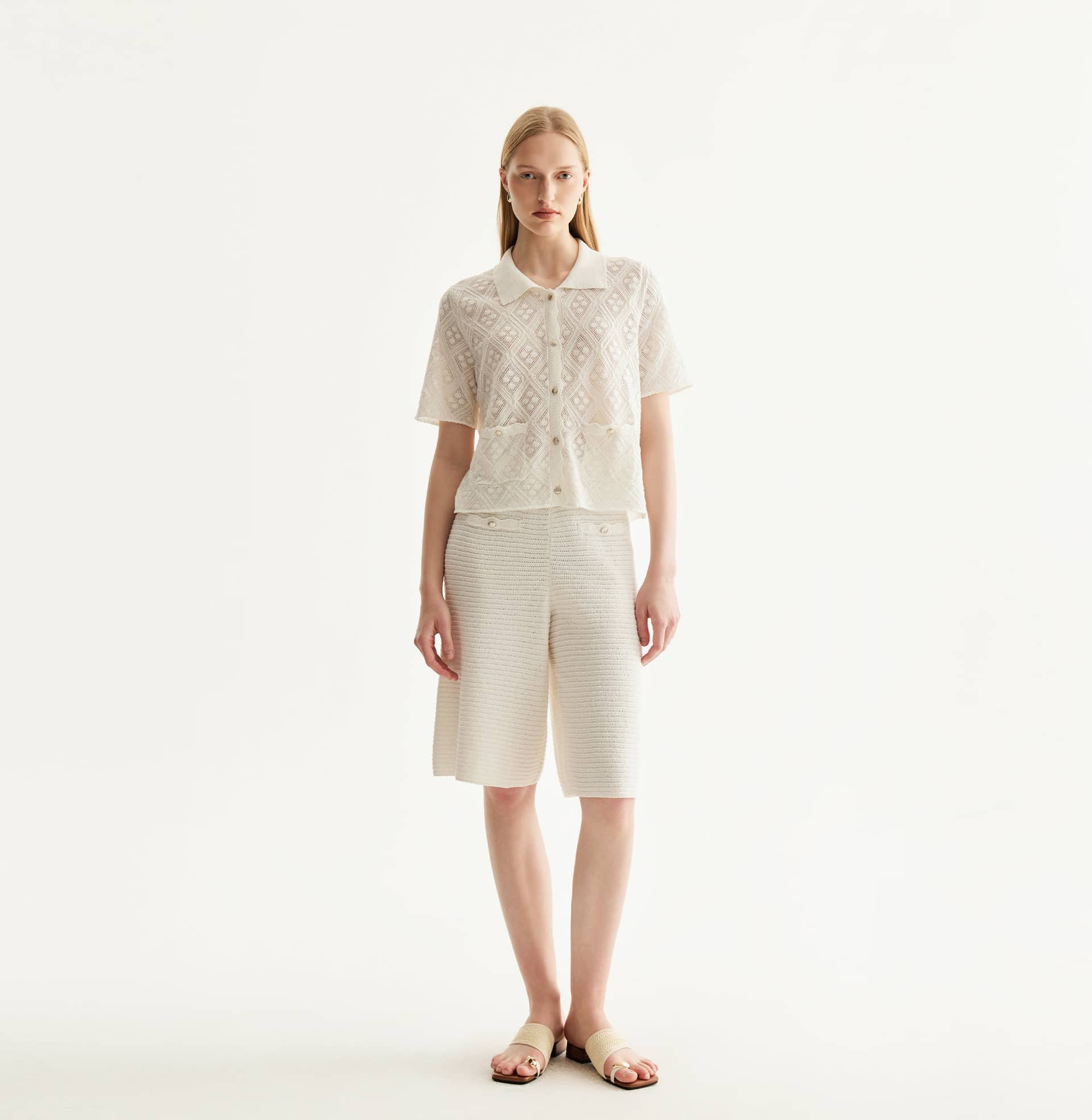 DIAMOND POINTELLE SHIRT made by CRUSH Collection