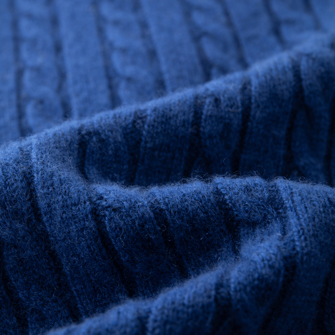 Classic Extra Fine Merino Wool Twist Knit Cardigan | Sapphire Blue made by CozyU