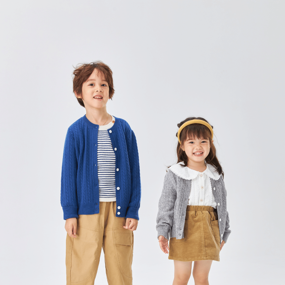 Classic Extra Fine Merino Wool Twist Knit Cardigan | Sapphire Blue made by CozyU