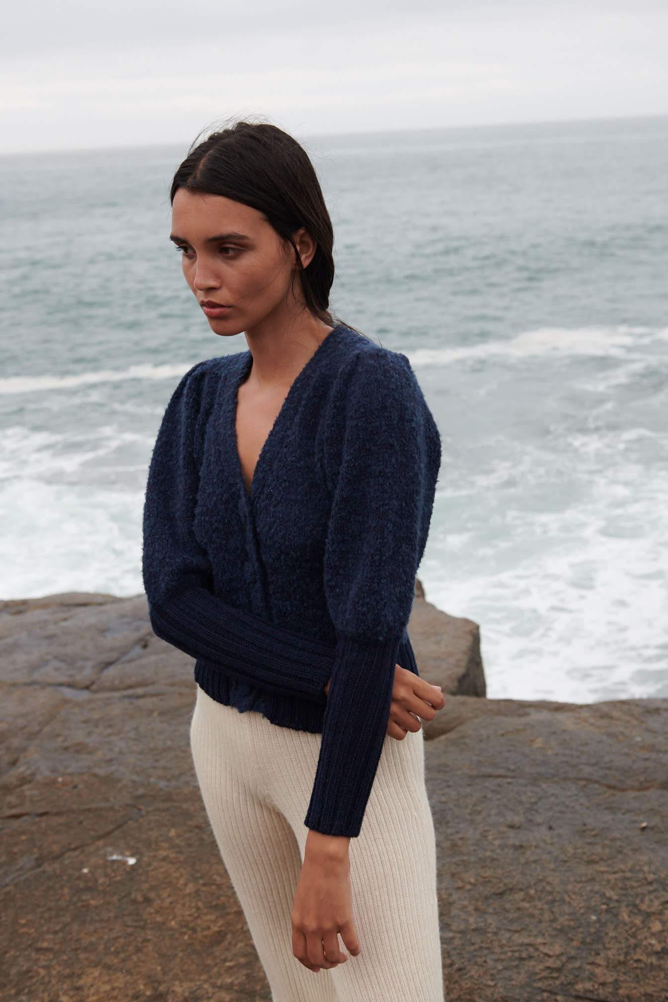MORINGA Cardigan in Blue made by AYNI